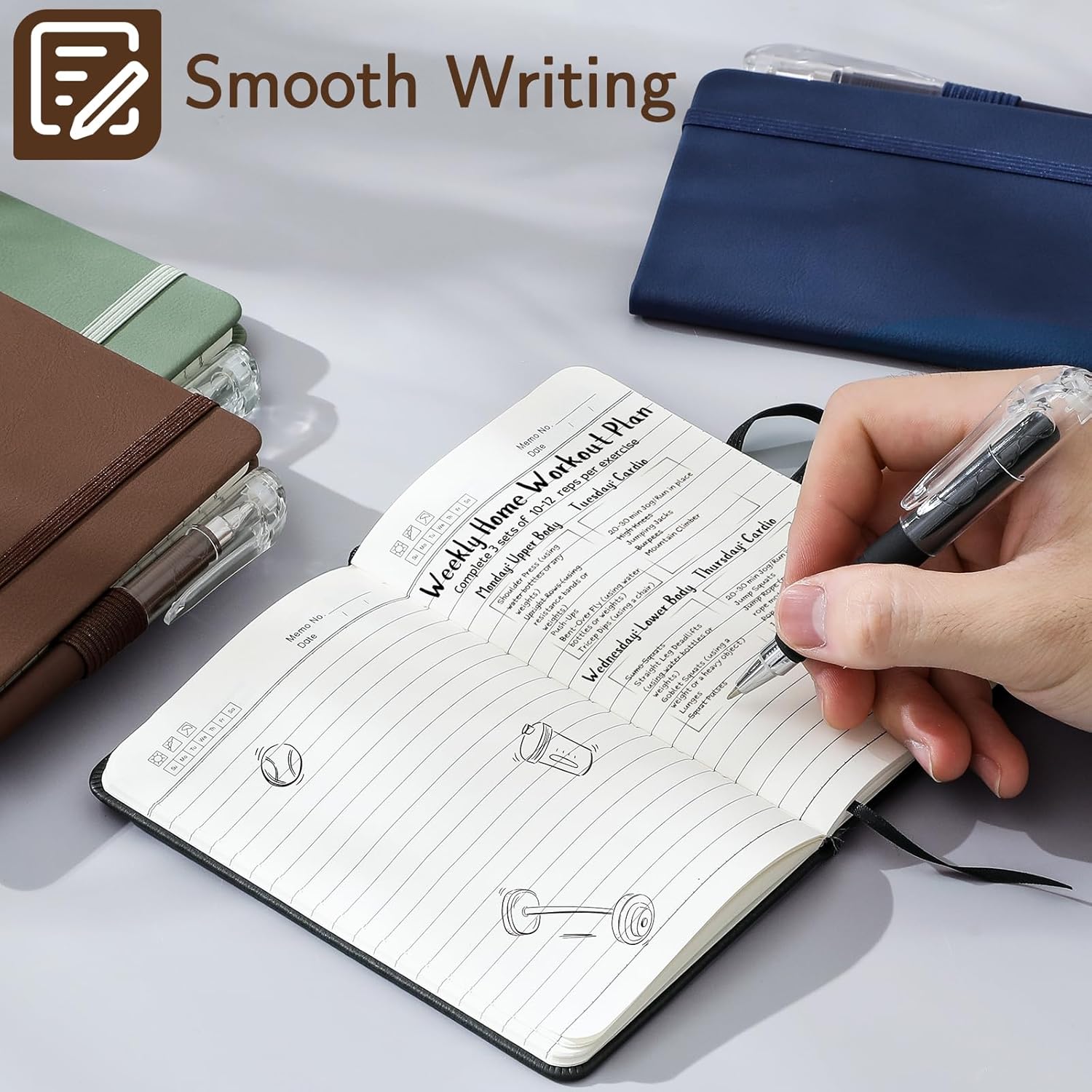 4 Pack Small Notebook Pocket Notebook, A6 Mini Leather Hardcover Journal, 3.7