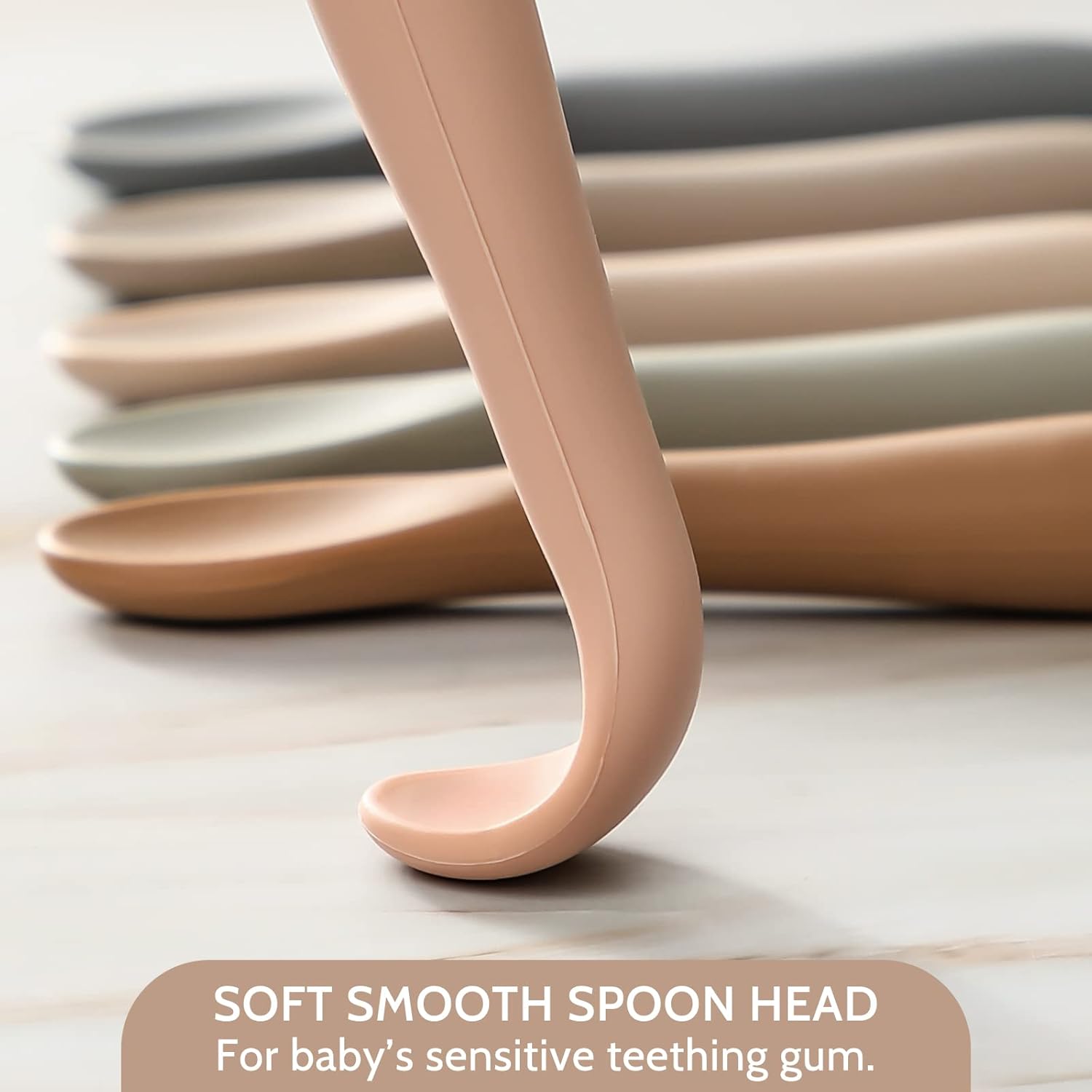 6 Pack Baby Spoons, Shorter Length for Self Feeding, First Stage Food Grade Silicone, 6+ Months, Training Dishwasher Safe & Boil-proof - - Image 4