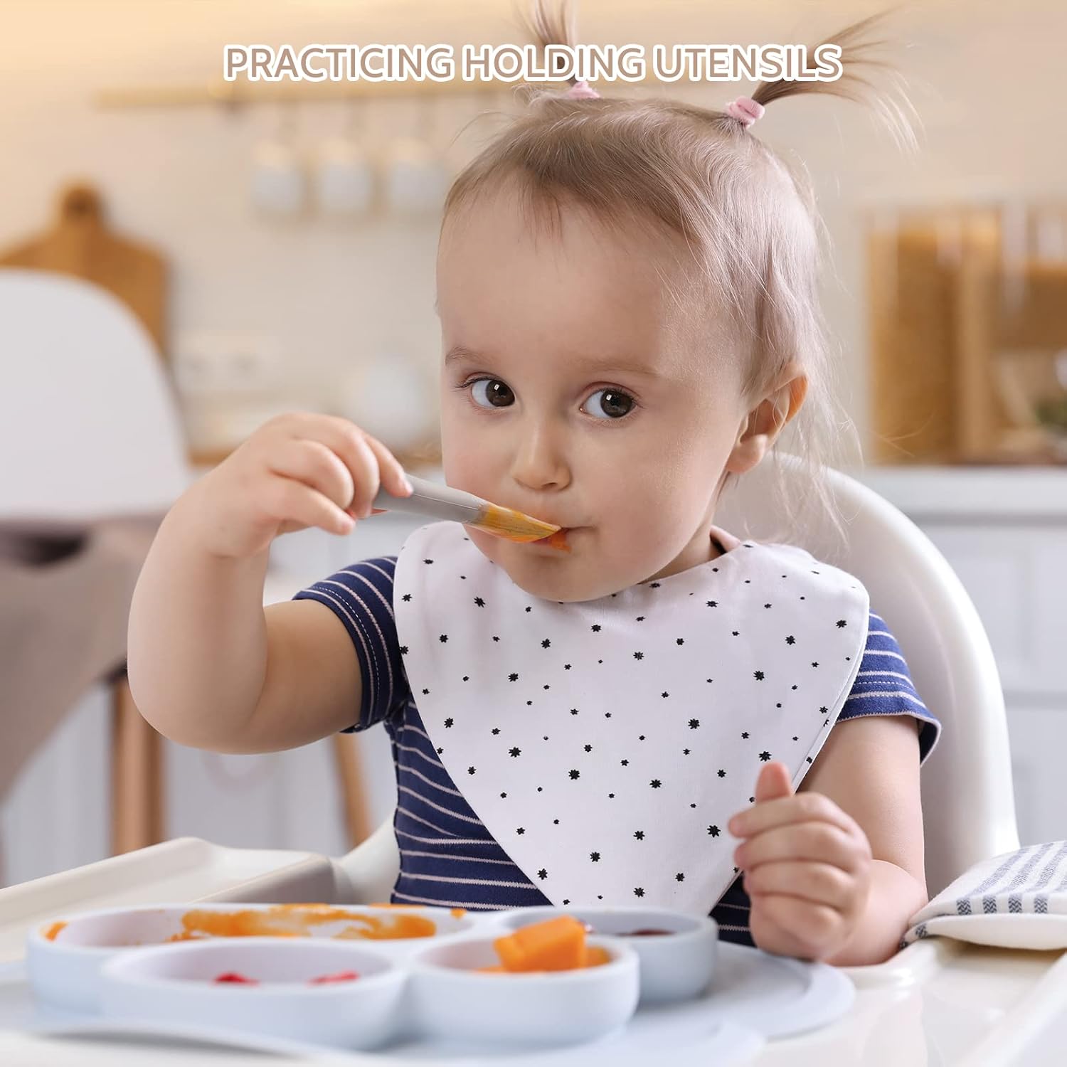 6 Pack Baby Spoons, Shorter Length for Self Feeding, First Stage Food Grade Silicone, 6+ Months, Training Dishwasher Safe & Boil-proof - - Image 5