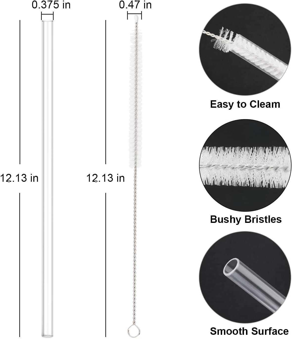10 Pack Straw Replacement for Stanley 40 oz 64 Adventure Quencher Travel Tumbler Cup, Reusable Straws with Cleaning Brush Compatible Cup Accessories - - Image 2