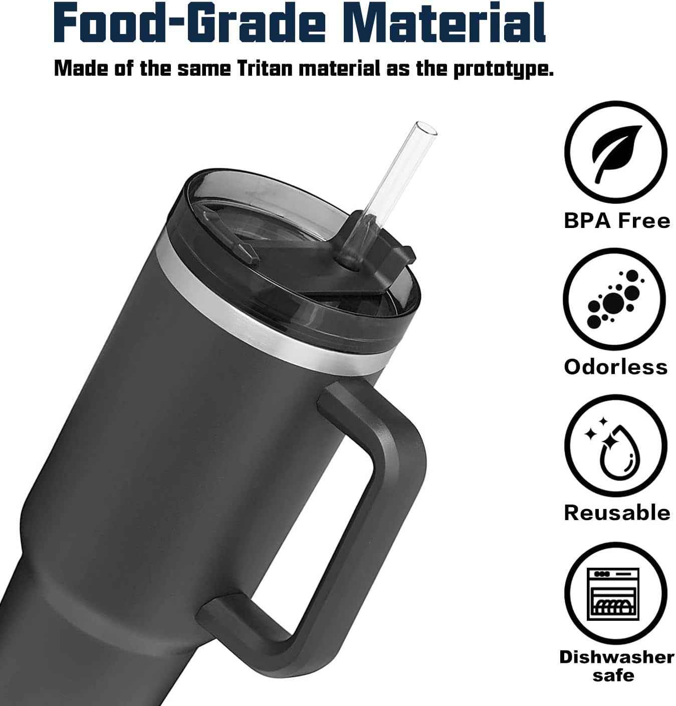 10 Pack Straw Replacement for Stanley 40 oz 64 Adventure Quencher Travel Tumbler Cup, Reusable Straws with Cleaning Brush Compatible Cup Accessories - - Image 5