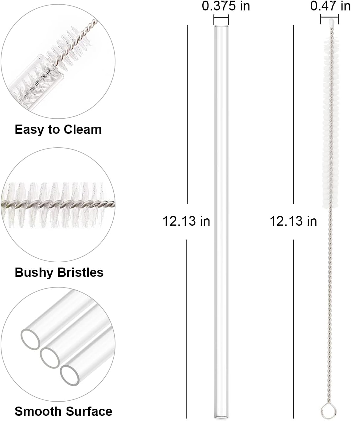 Replacement Straw Compatible with Stanley 40 oz Cup Tumbler, 6 Pack Straws Cleaning Brush for Adventure Travel Plastic Clear - - Image 2