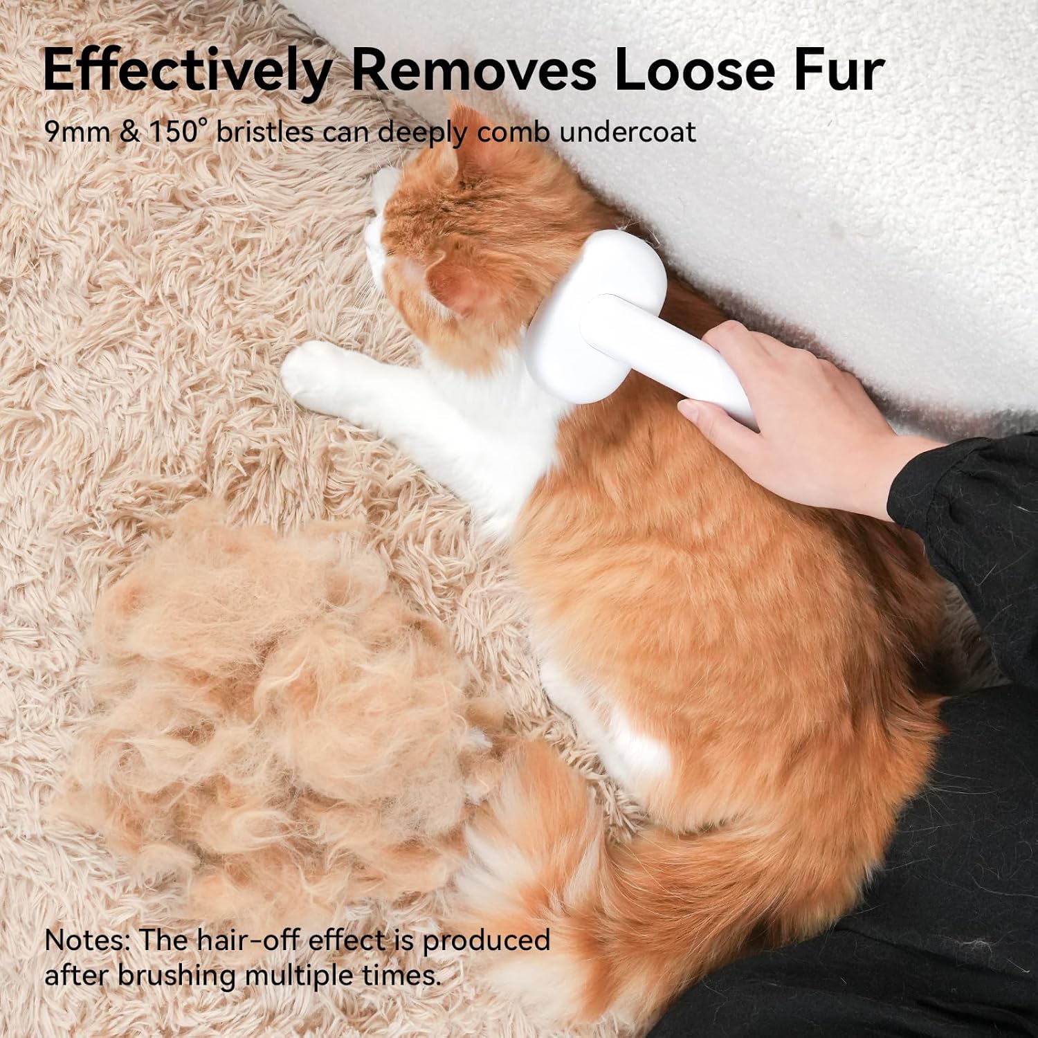 Cat Brush for Shedding, Brushes Indoor Cats, Long or Short Haired Grooming Comb Kitten Rabbit Massage Removes Loose Fur White - - Image 5