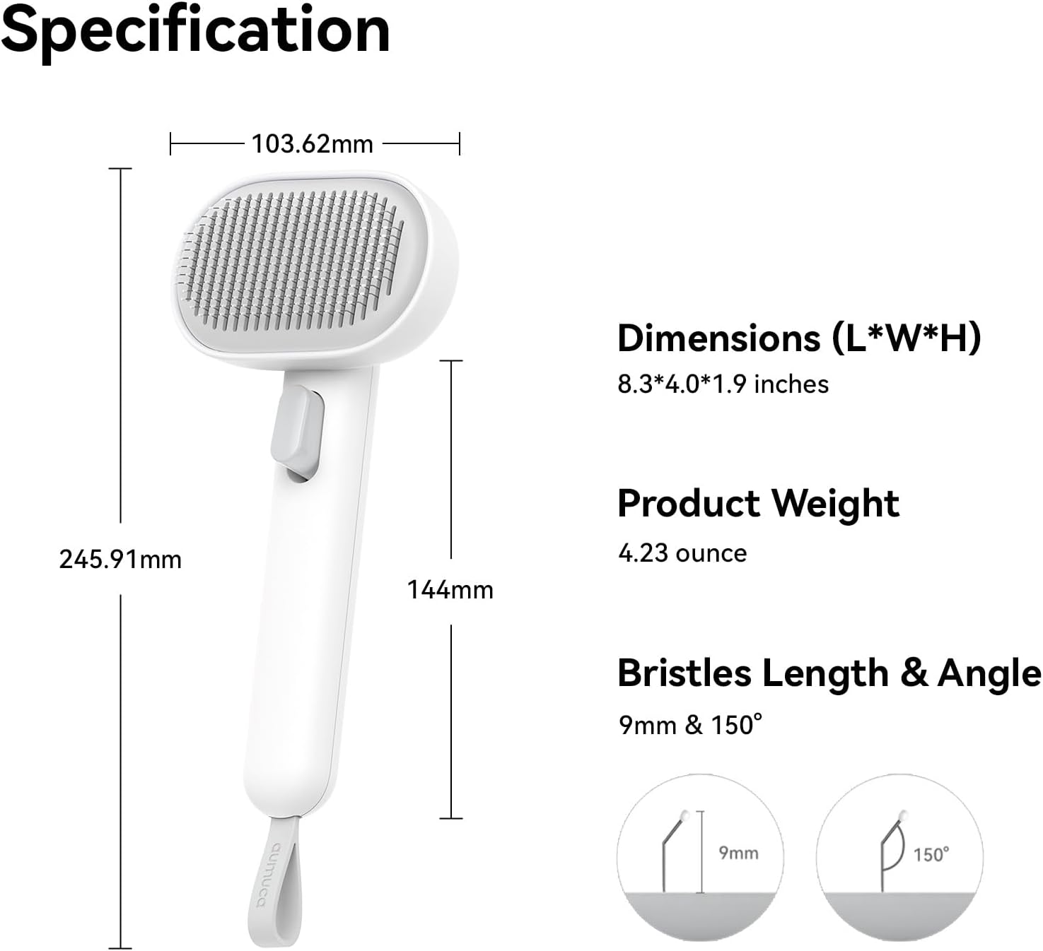 Cat Brush for Shedding, Brushes Indoor Cats, Long or Short Haired Grooming Comb Kitten Rabbit Massage Removes Loose Fur White - - Image 7