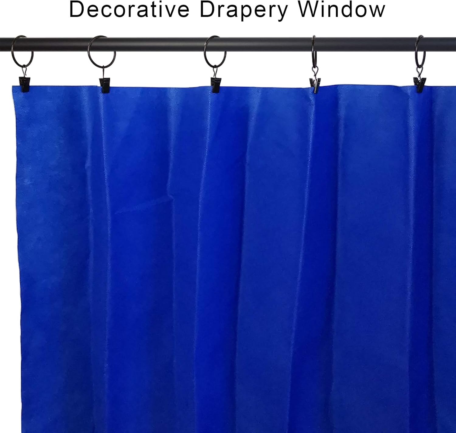 40 Pack Curtain Rings with Clips, Drapery Clips Rings, Drapes 1.26 in Interior Diameter, Fits up to 1 Rod, Black 1.26