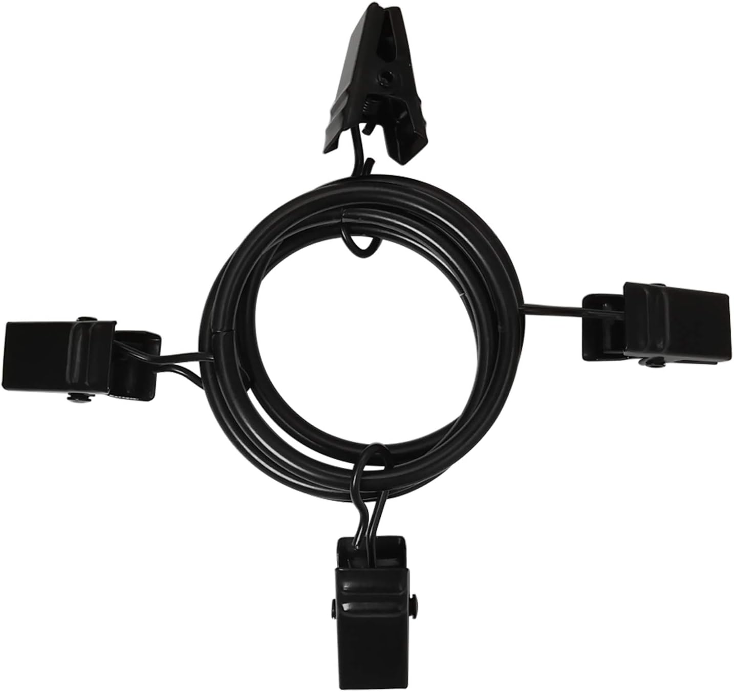 40 Pack Curtain Rings with Clips, Drapery Clips Rings, Drapes 1.26 in Interior Diameter, Fits up to 1 Rod, Black 1.26