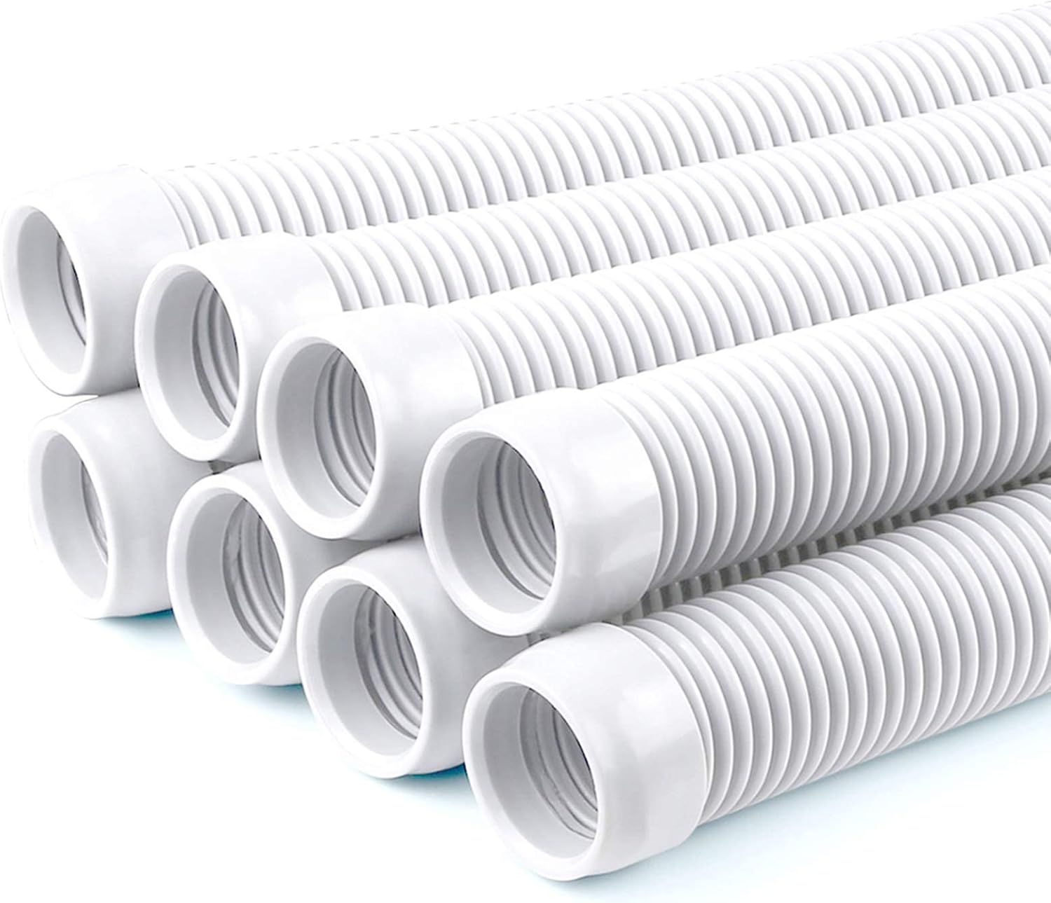 Vacuum Hose/Replacement Pool Hose -1.5” 8 Hoses for Pool,Spa White - - Image 1