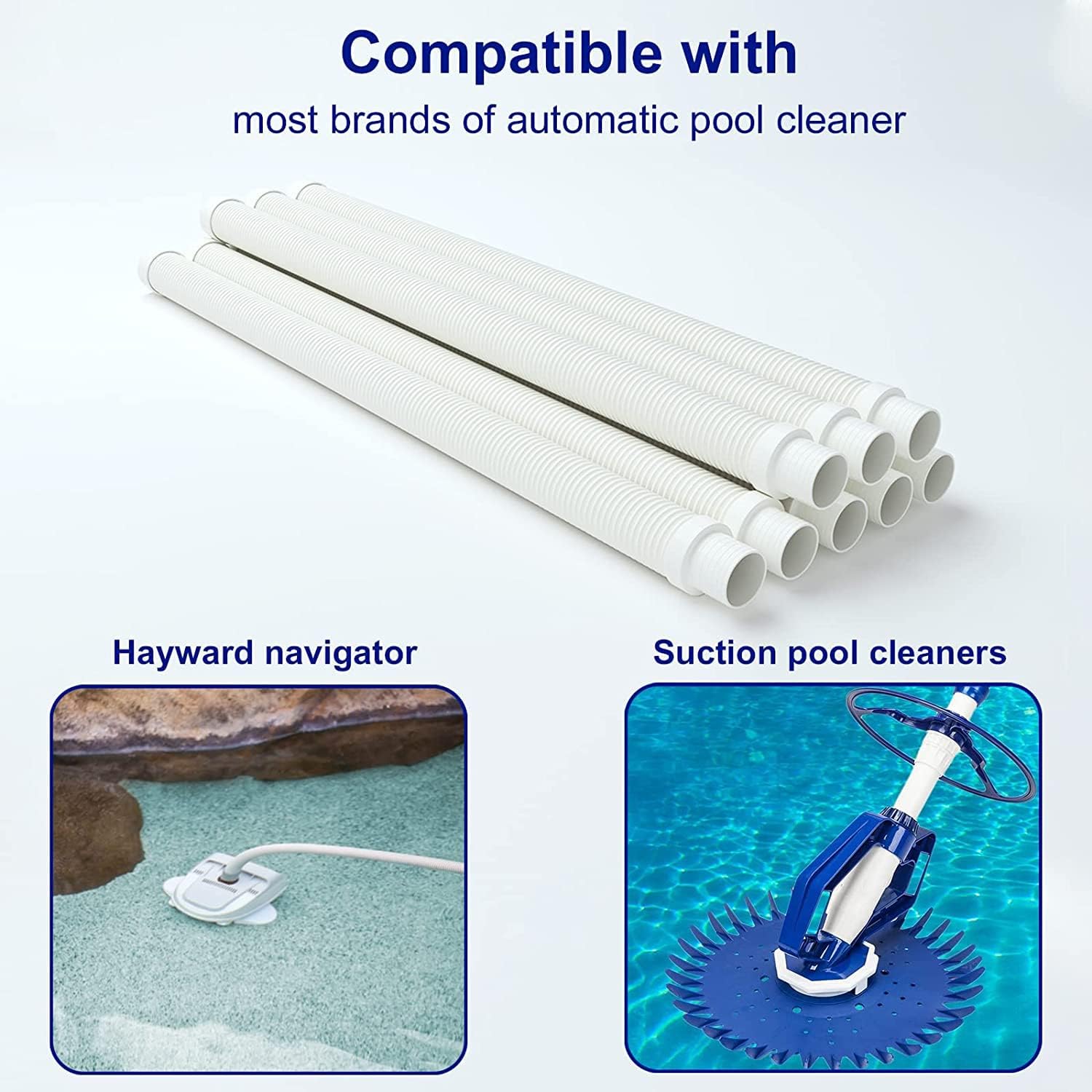 Vacuum Hose/Replacement Pool Hose -1.5” 8 Hoses for Pool,Spa White - - Image 7