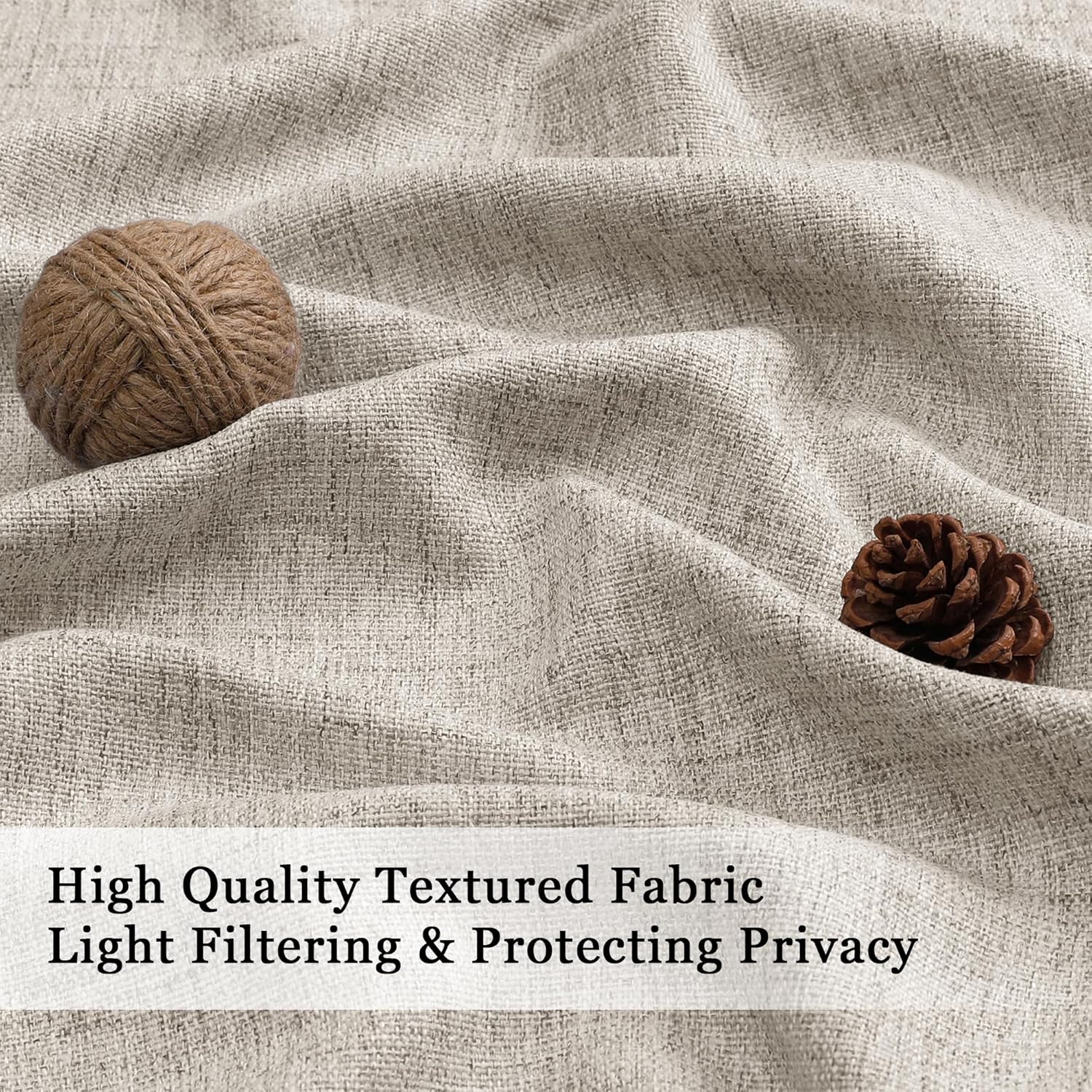 Linen Valances for Windows 1 Pcs, Light Filtering Textured Farmhouse Short Small Valance Curtains Bathroom Basement Living Room Bedroom, Rod Pocket Half Over Sink, 60Wx14L Inch 60