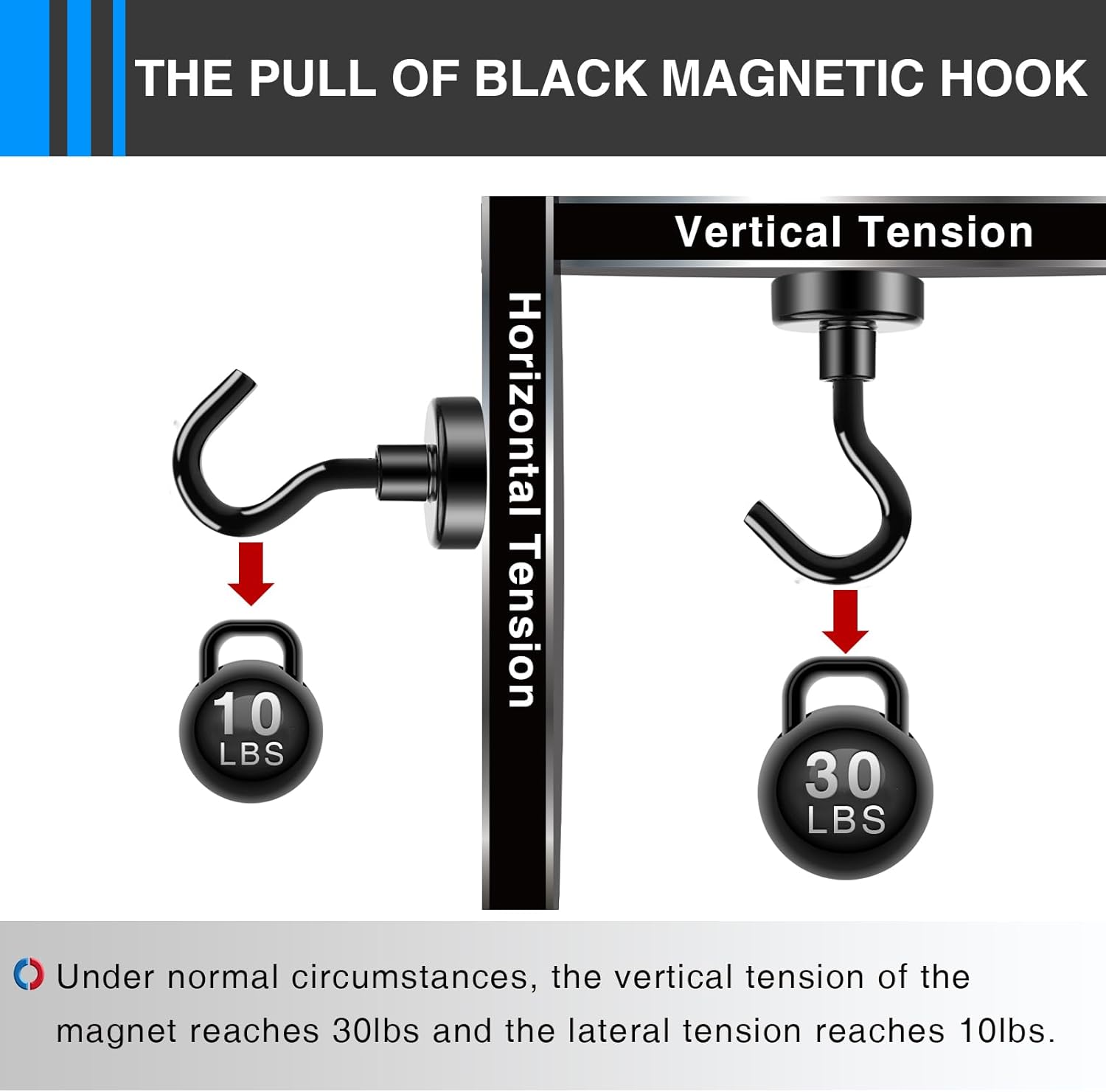 Magnetic Hooks, 12 Pack 30lbs+ Magnet Hook 2026 Cruise Cabin Ship Essentials Heavy Duty Strong Magnets Refrigerator Fridge Hanging for Classroom Beach Vacation Kitchen Grills (Black) Black 0.63in x - Image 7