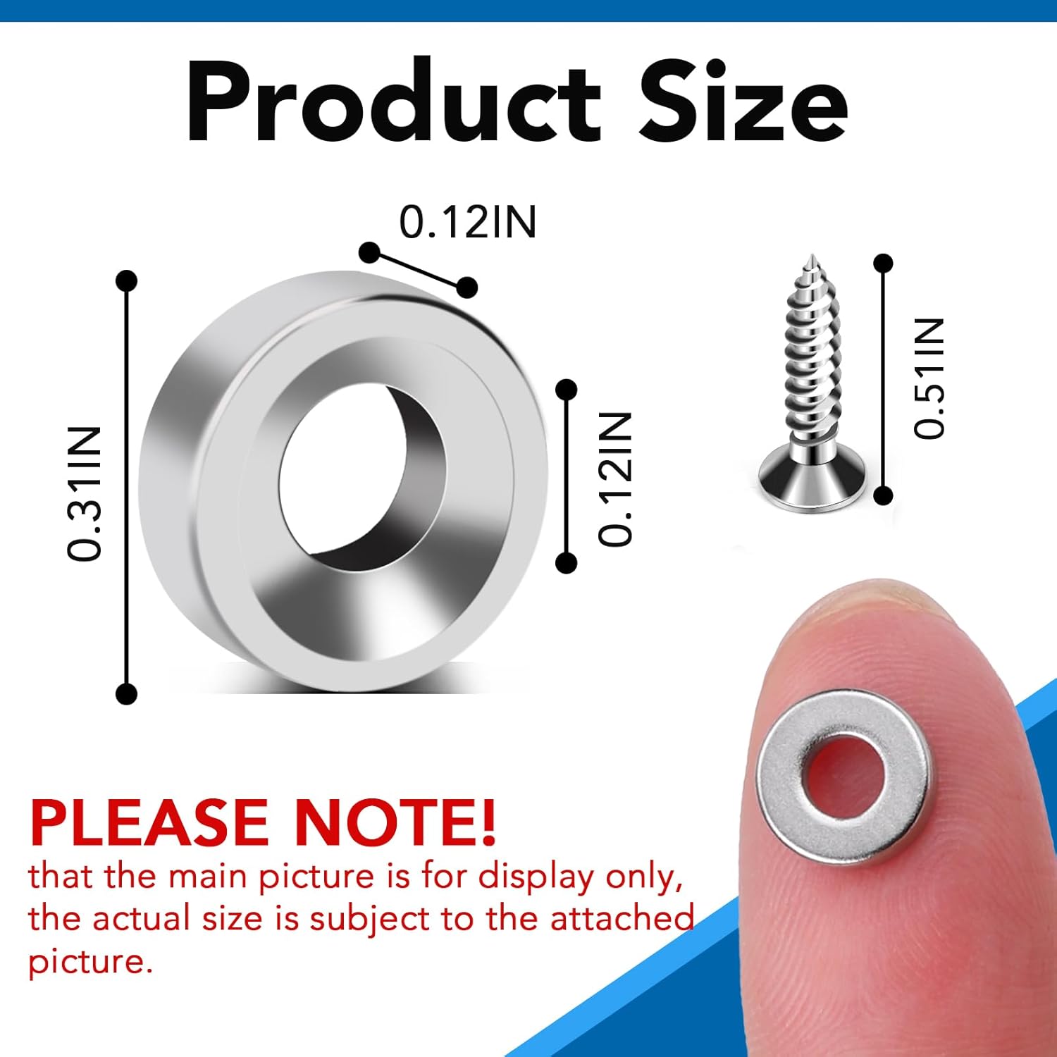 Small Round Magnets with Holes 60 Pack, Cabinet for Doors, Drawers, Rare Earth Refrigerator Magnet Fridge, Science, Cat Eye Magnet, Pinning - 0.31x0.12inch - Image 2
