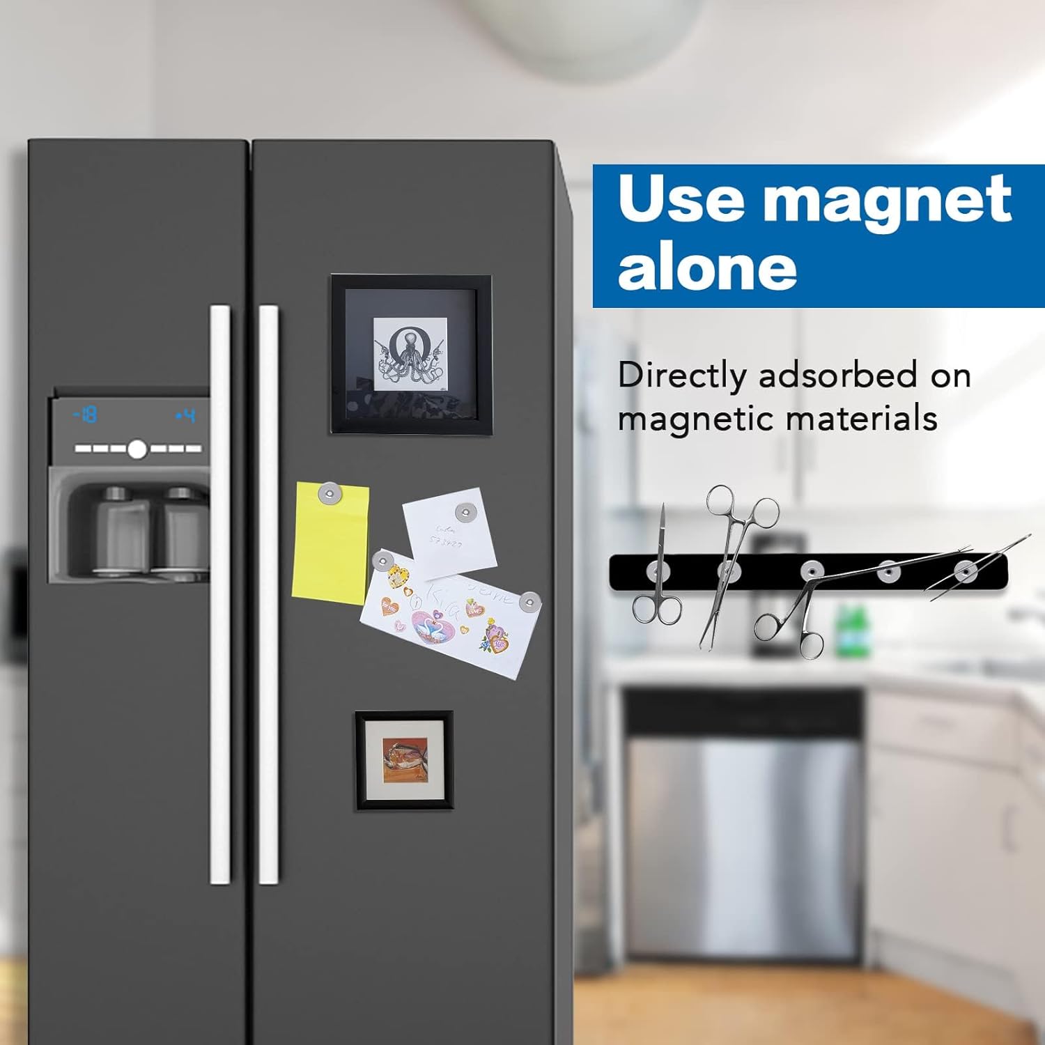 Small Round Magnets with Holes 60 Pack, Cabinet for Doors, Drawers, Rare Earth Refrigerator Magnet Fridge, Science, Cat Eye Magnet, Pinning - 0.31x0.12inch - Image 5