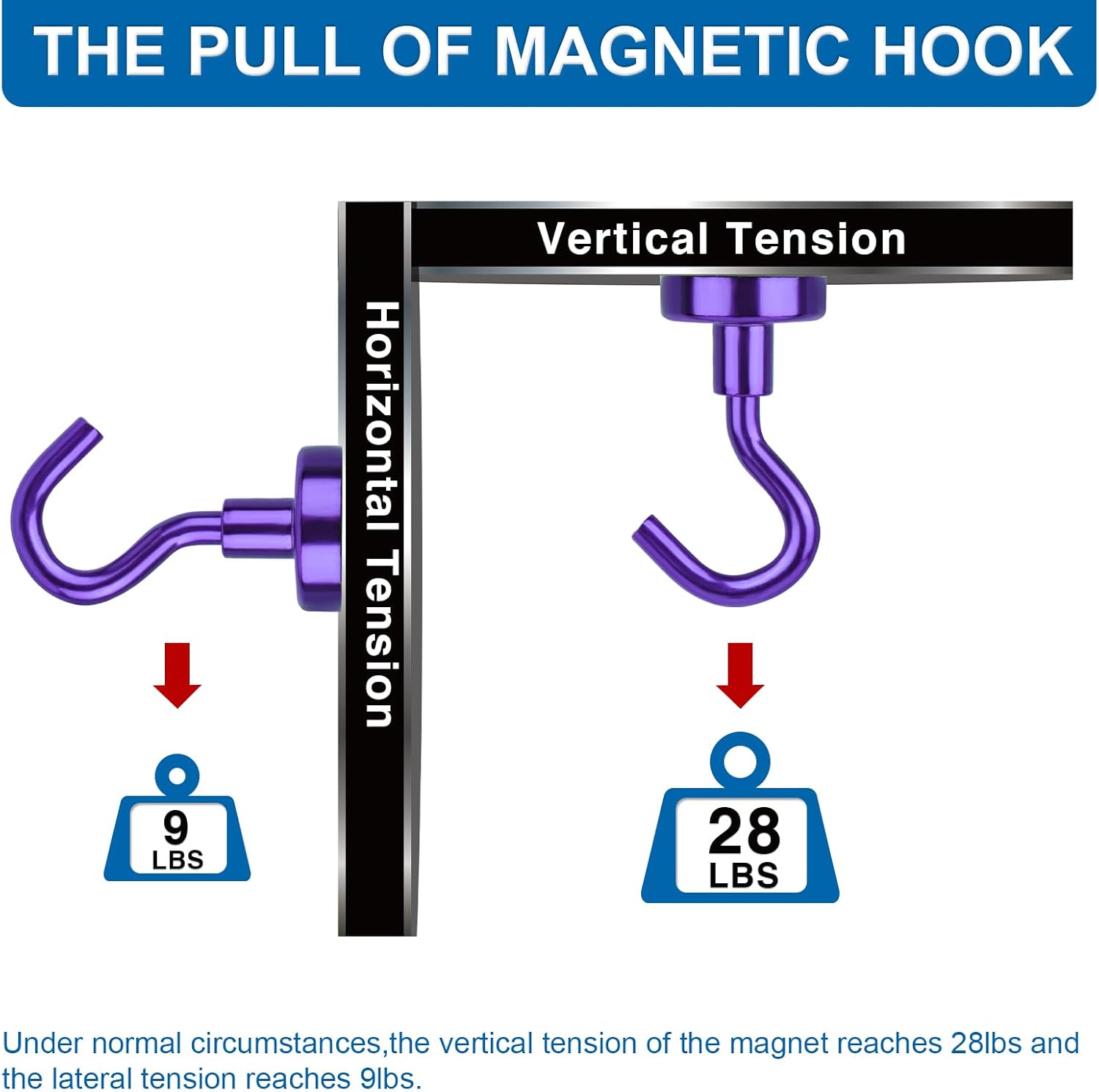 Cruise Essentials, 28lbs Magnetic Hooks for Cabins, Purple Magnets Door, Strong Hanging, Refrigerator, Celling, Grill - 12 Pack - Image 3