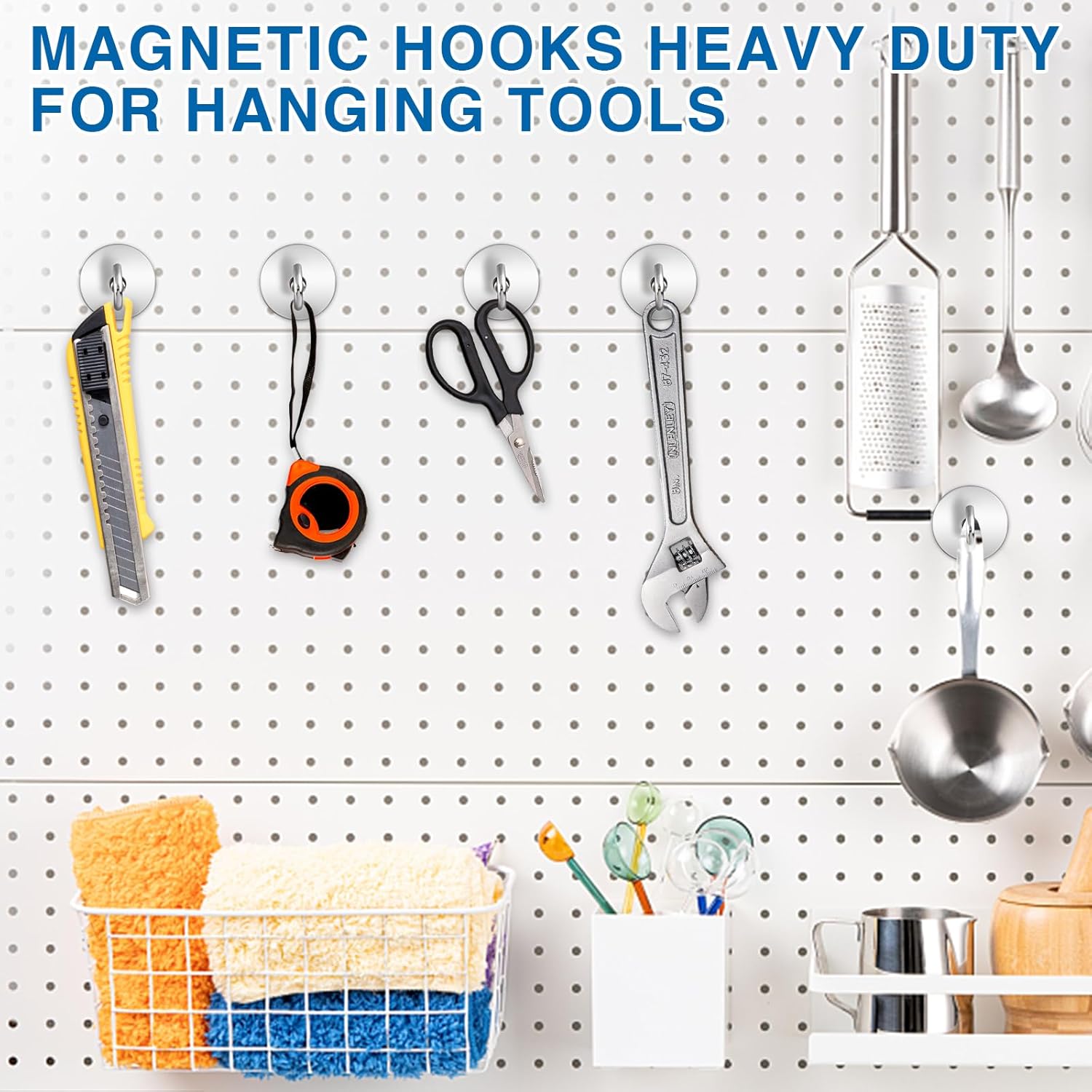 150LBS Magnetic Hooks, Strong Magnet Hooks for Hanging Heavy Duty, Neodymium Magnets with Refrigerator, Cruise Cabins, Hanging, Grill, Kitchen, Locker - 2 Pack, 150lbs-2p - Image 6