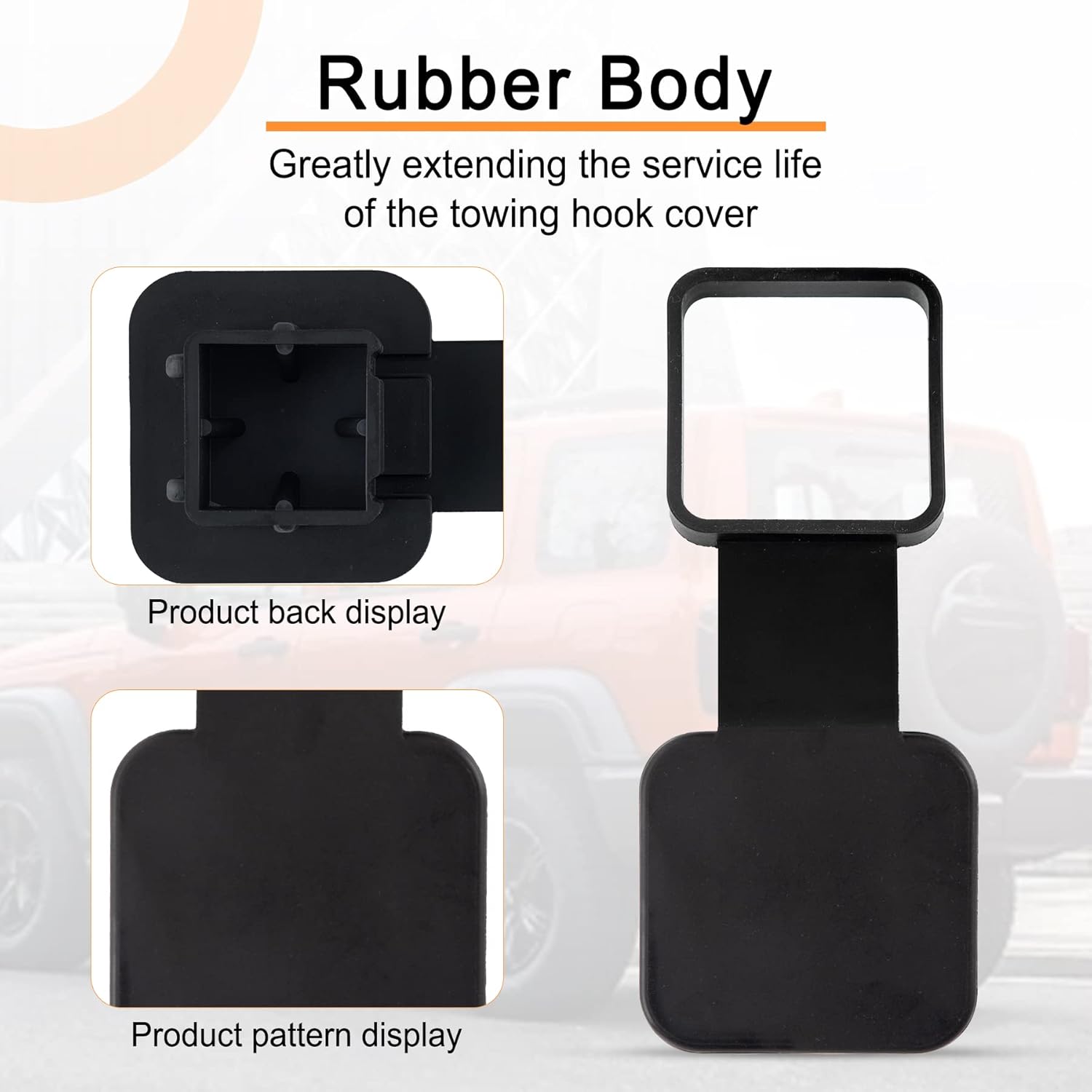 Fits for 2-inch Hitch Cover, Trailer Cover Tube Plug Insert, Car Exterior Accessories, Receiver Black 1 - Image 3
