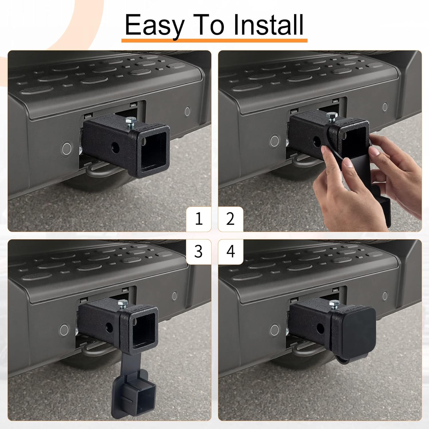 Fits for 2-inch Hitch Cover, Trailer Cover Tube Plug Insert, Car Exterior Accessories, Receiver Black 1 - Image 5