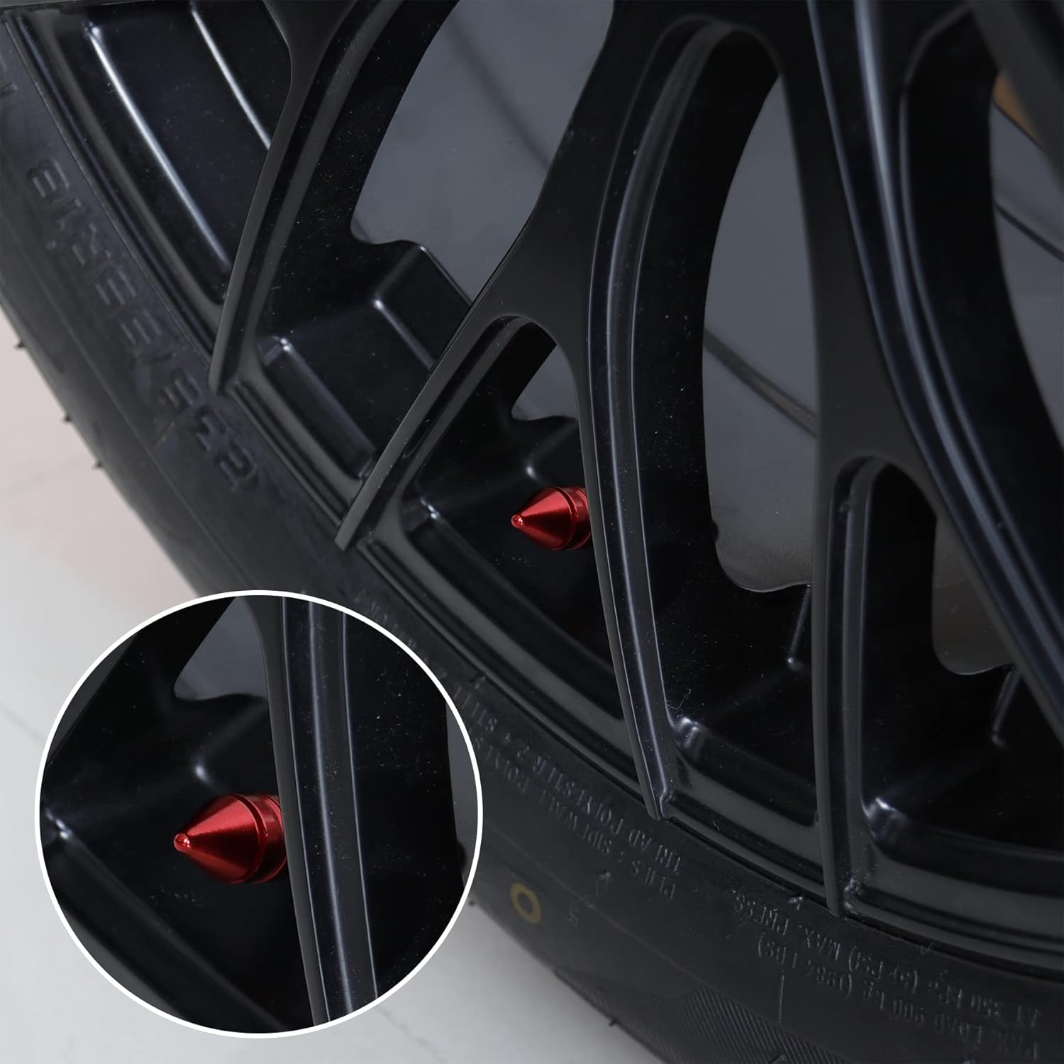 Car Tire Valve Caps, 4 Pieces of Universal Aluminum Alloy Trim Accessories Dust Covers for Cars, Trucks, SUVs and Motorcycles(Red) Red - - Image 5