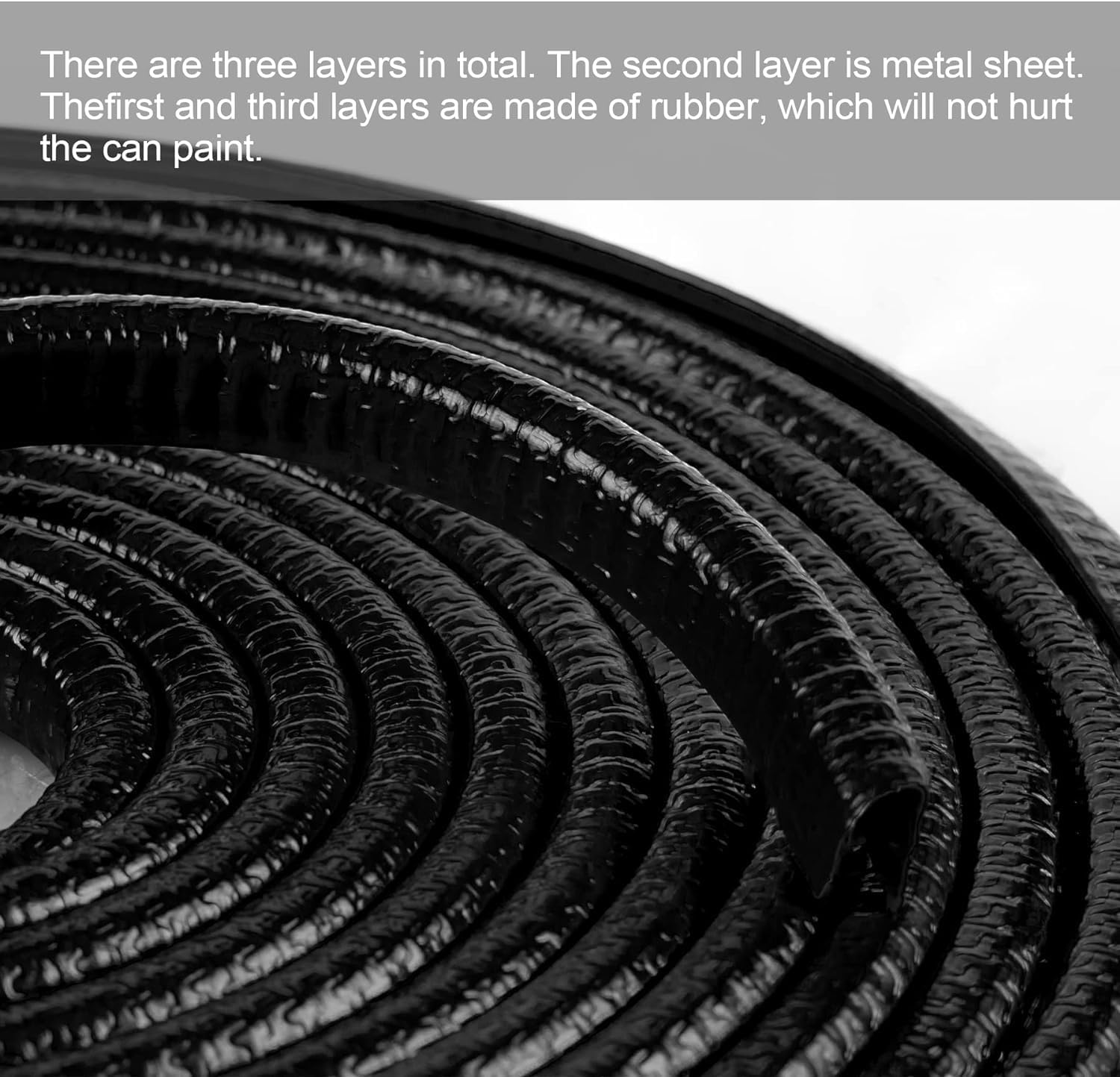 16.4Ft (5M) Car Door Edge Guard, No Glue Entry Guard Protective Strip, Rubber Trim Protector, Applicable to Car, Truck, SUV and ATV, Exterior Accessories（Black） Black 16.4Ft/5M - Image 3
