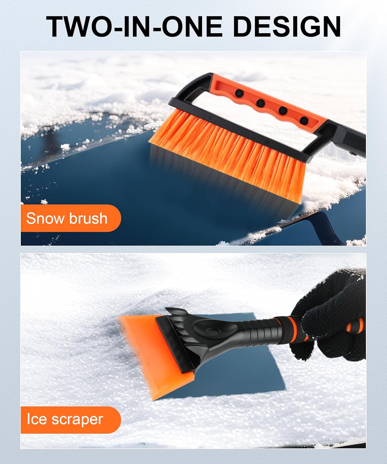 Ice Scraper and Snow Brush for Car Windshield, Car, Winter Necessities, Multi Functional Removal Tools, Accessories Gift Women Man (Enhanced) - Enhanced version - Image 4