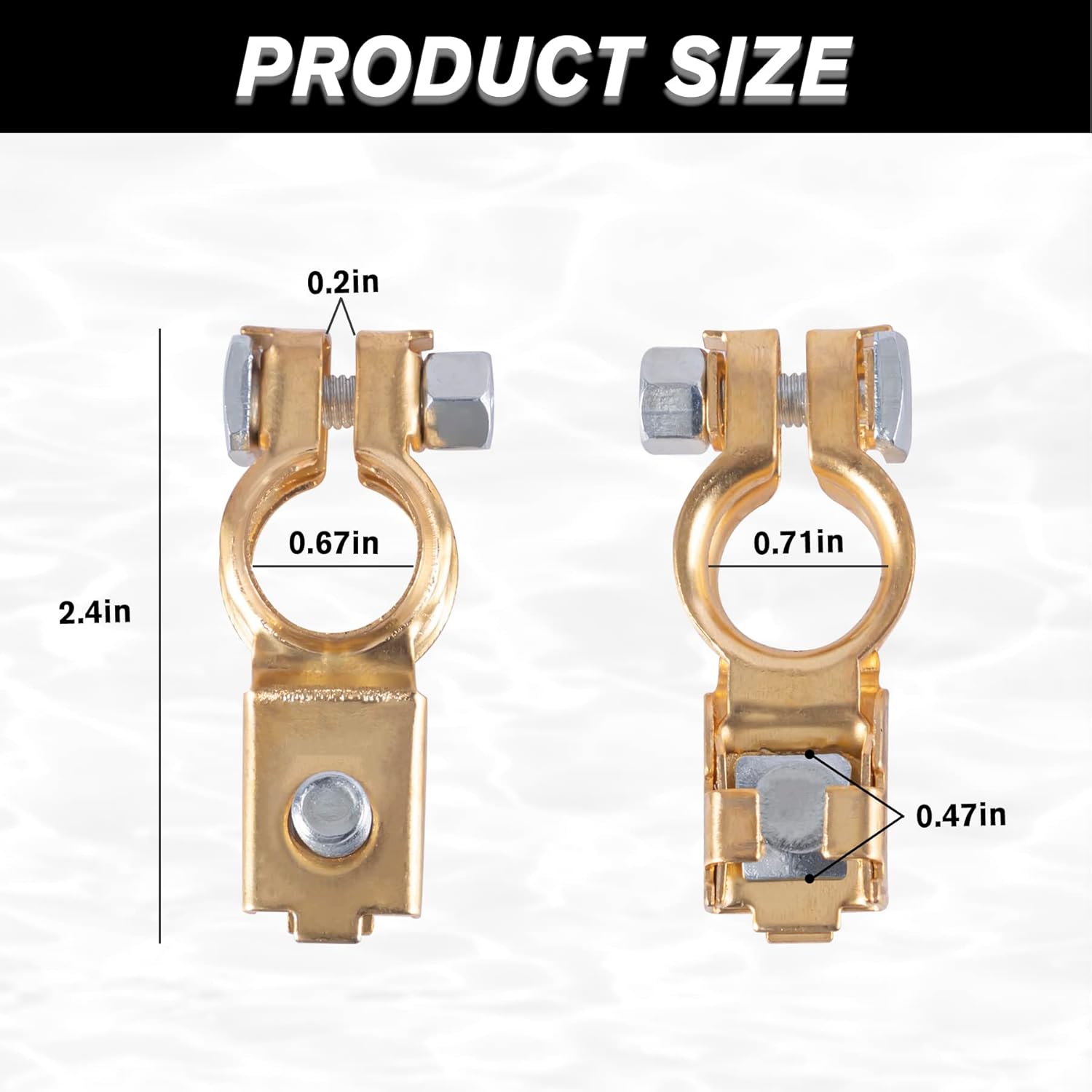 Car Battery Terminal Connector Classification Kit, Pure Copper Negative and Positive Cable Ends with Plastic Cover, Applicable to Automobile, Truck RV Accessories - - Image 2