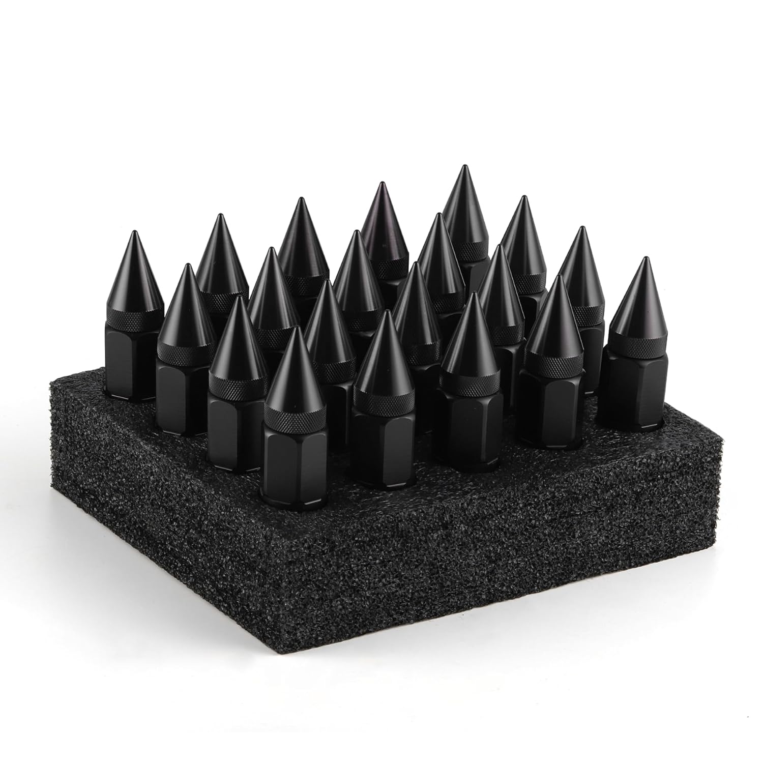 20PCS M12X1.5 Wheel Lug Nuts, Cap Spiked Extended Tuner 60mm Aluminum Wheels Rims Nuts (Black) Black - Image 4