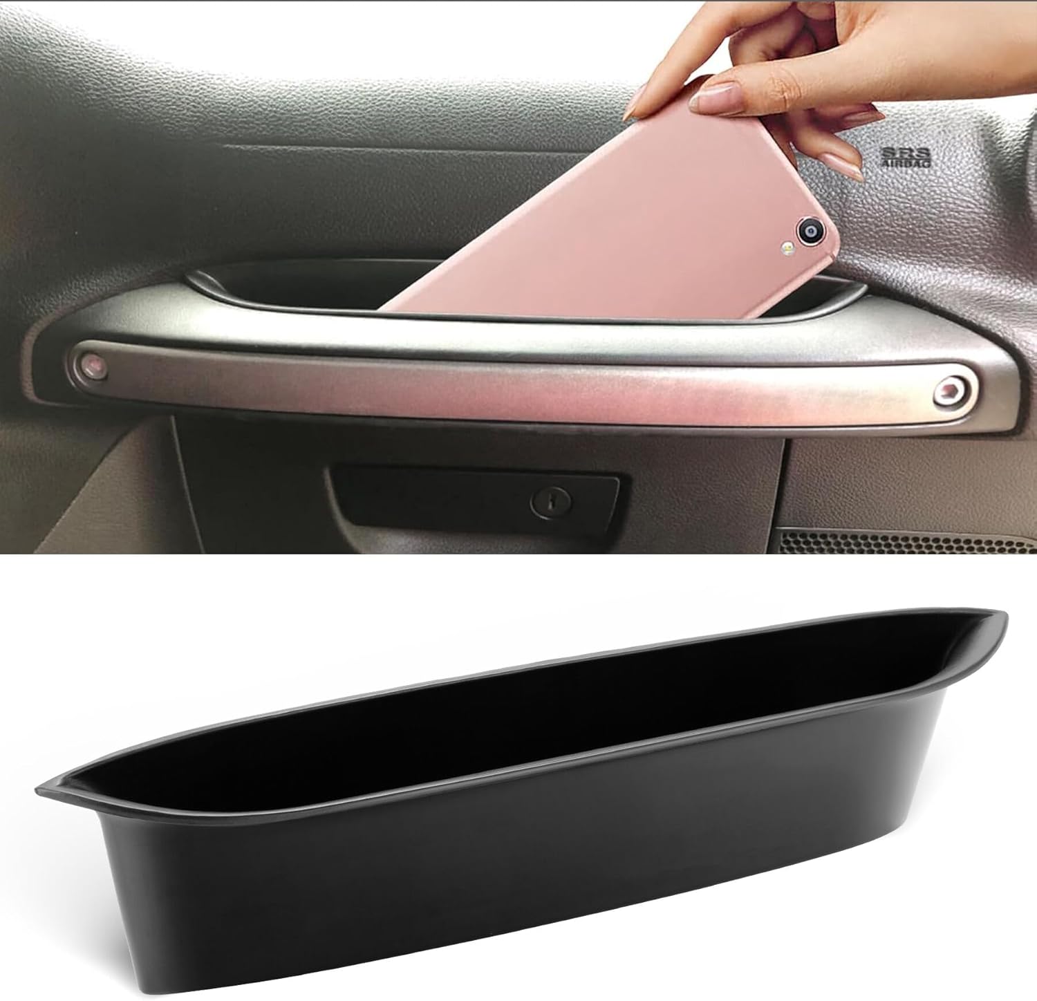 Passenger Storage Tray Organizer Grab Handle Box Compatible with 2011-2017 Jeep Wrangler JK JKU, Accessories, Car Interior Black - - Image 1
