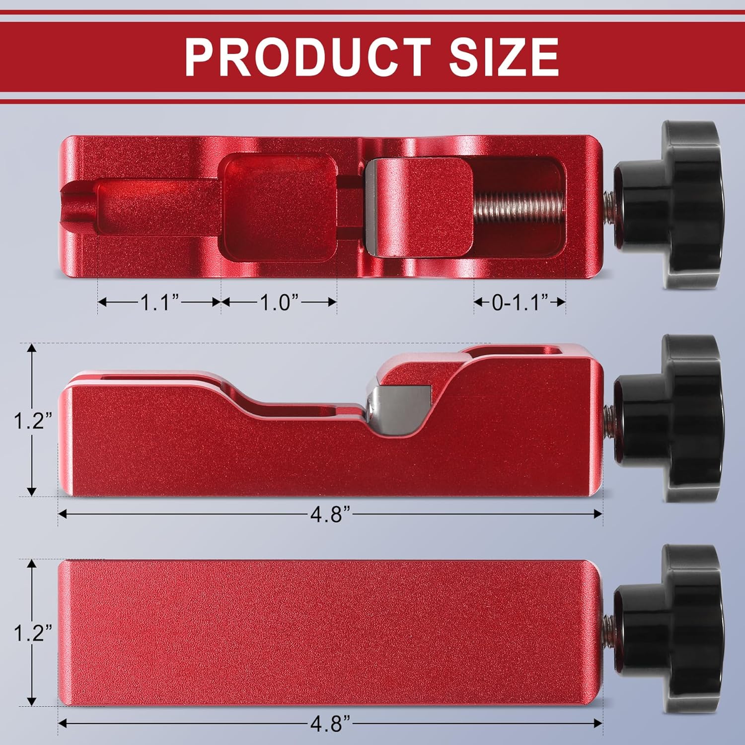 Spark Plug Gap Tool, Universal Gapper with 32 Blade Steel Feeler Gauge, Thread Plugs Compatible for Most 10mm 12mm 14mm 16mm (Red) Red+Feeler Gauge - - Image 2