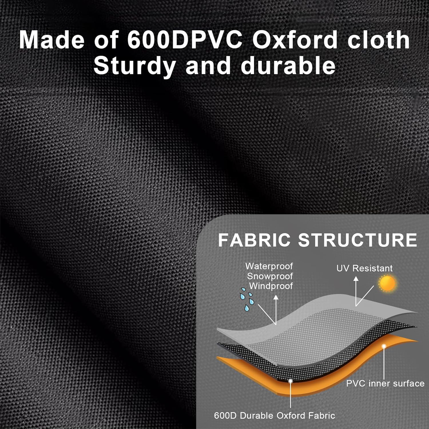 Heavy Duty 600D Waterproof Winch Cover - UV Resistant, Dust-Proof Protective for 8500-17500 lbs Electric Winches (22