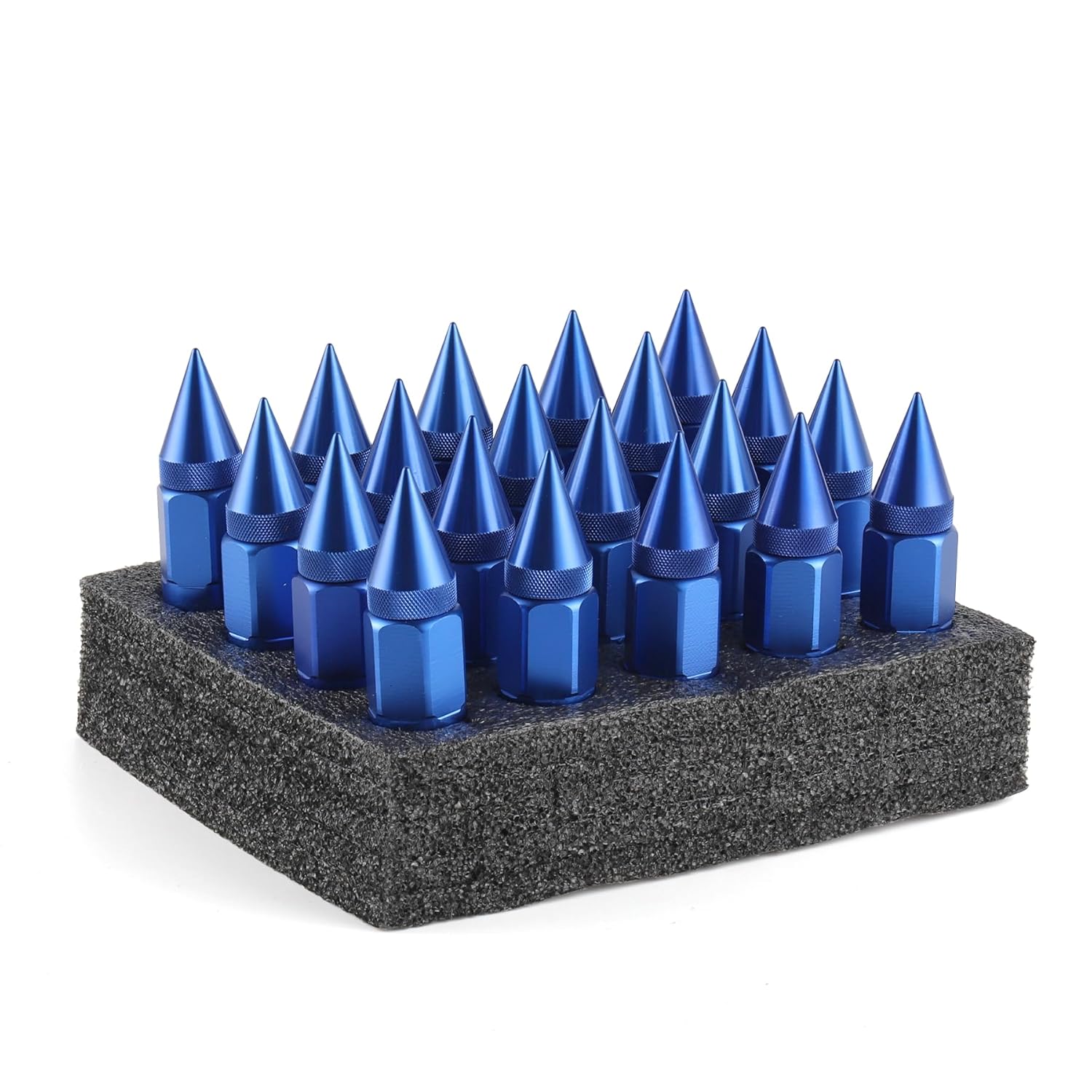 20PCS M14X1.5 Wheel Lug Nuts, Cap Spiked Extended Tuner 60mm Aluminum Wheels Rims Nuts (Blue) blue M14x1.5 - Image 4