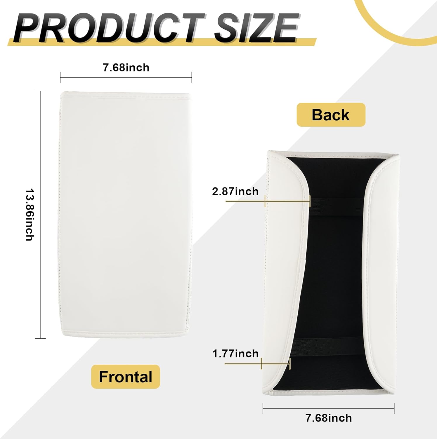 Center Console Leather Armrest Cover Compatible with Tesla Model 3 Highland Refresh 2024-2026 & Y Juniper 2026, No-Slip Designed EZ Snap Car Interior Accessories (White) White - - Image 2