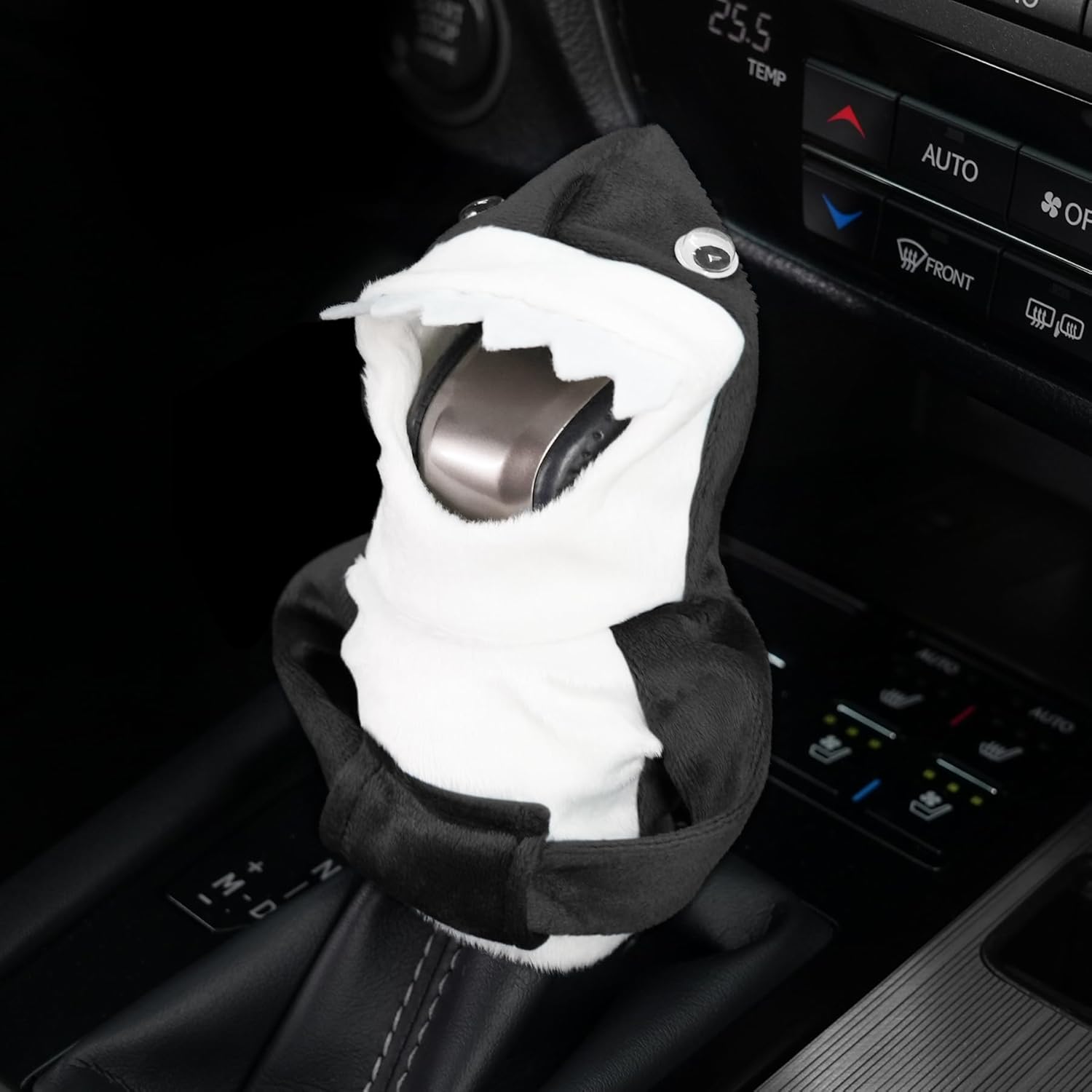 Car Gear Shift Cover, Universal Hoodie, Cute Shark Cover for Knob Protection, Automotive Interior Gadgets, Accessories Women and Man Gifts Black - - Image 1
