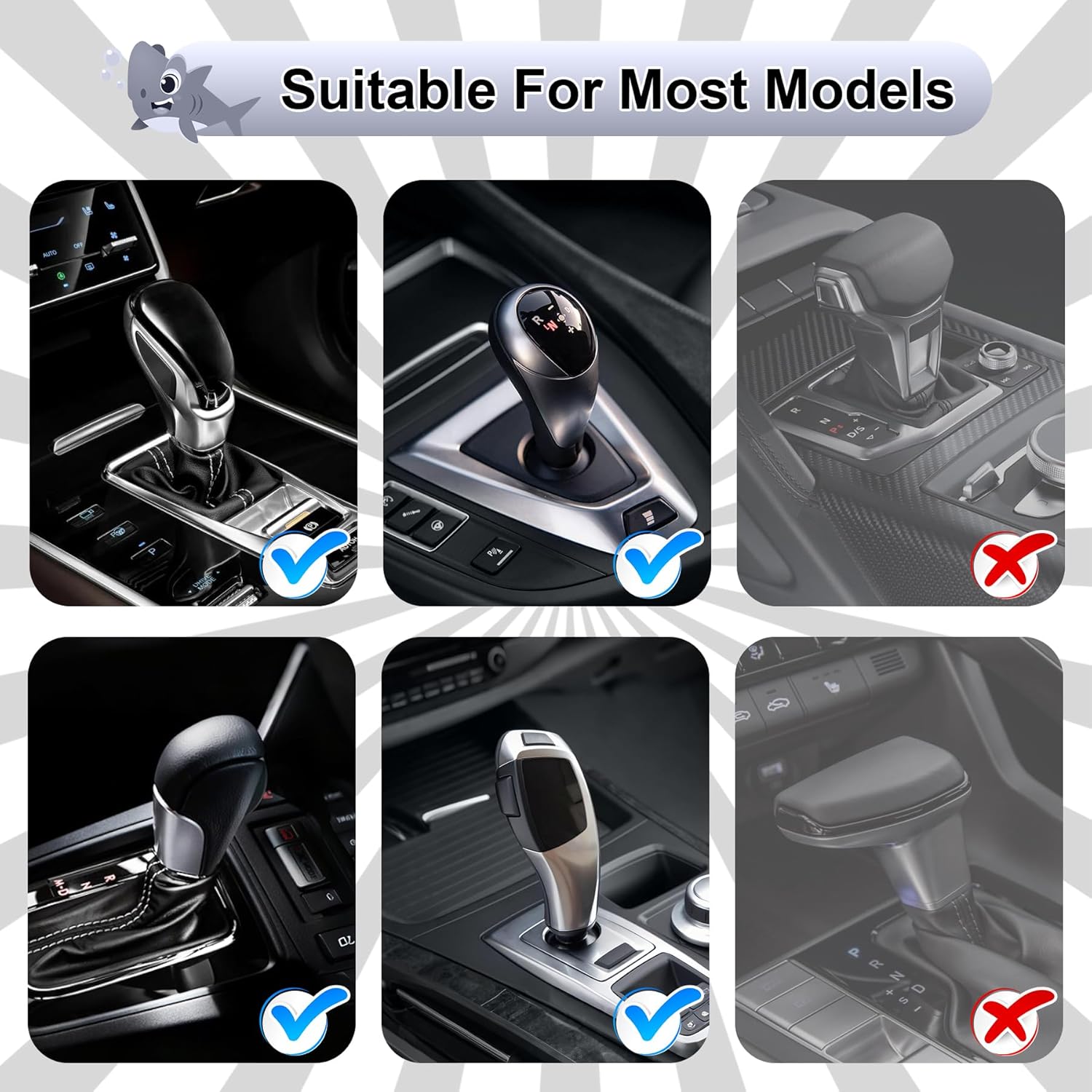Car Gear Shift Cover, Universal Hoodie, Cute Shark Cover for Knob Protection, Automotive Interior Gadgets, Accessories Women and Man Gifts Black - - Image 3