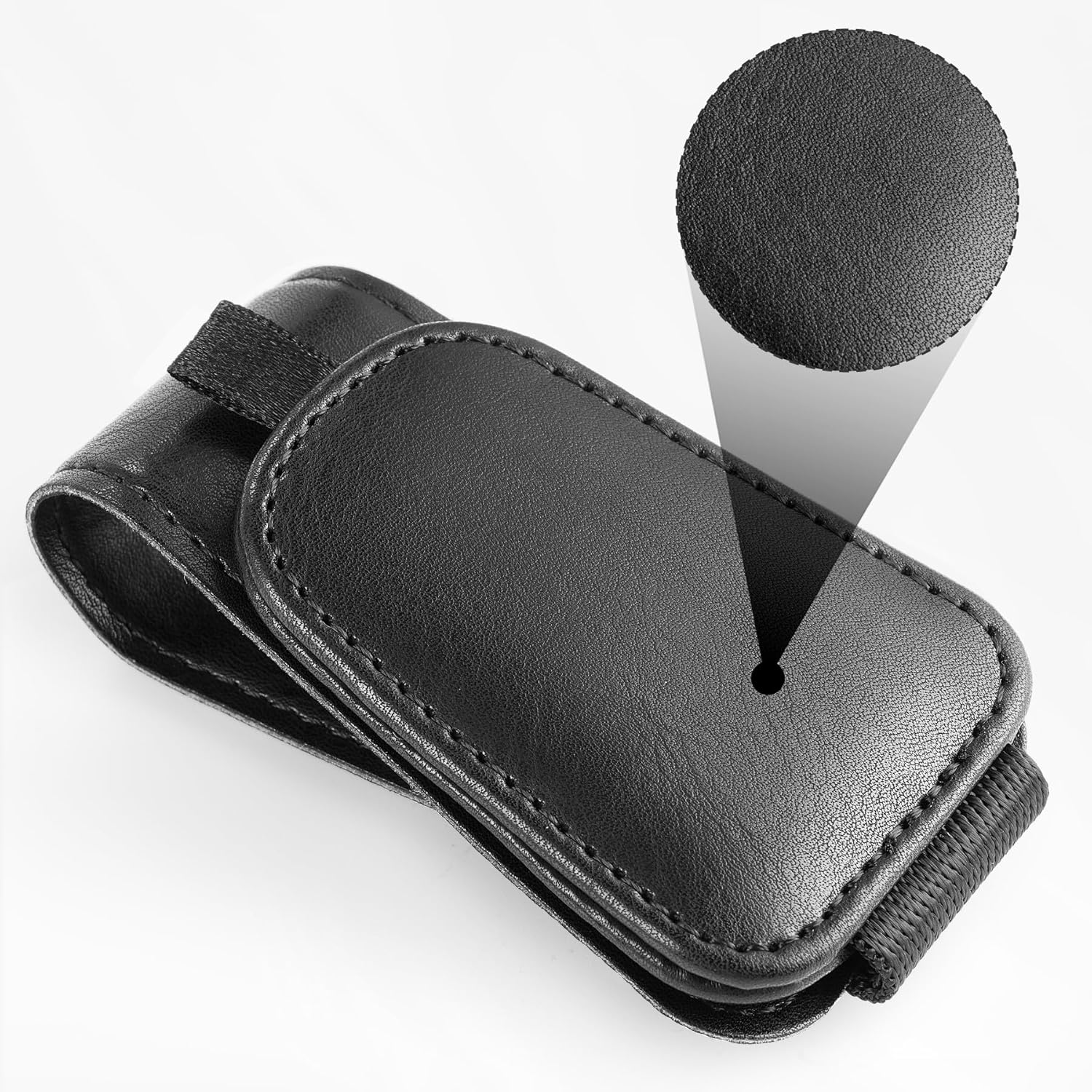 2 Pack Sunglass Holder for Car Visor Sunglasses Clip, Universal Non-Slip Magnetic Leather Glasses Eyeglasses Hanger Mounter, Truck Interior Accessories Woman Man, Black 2PCS - Image 5