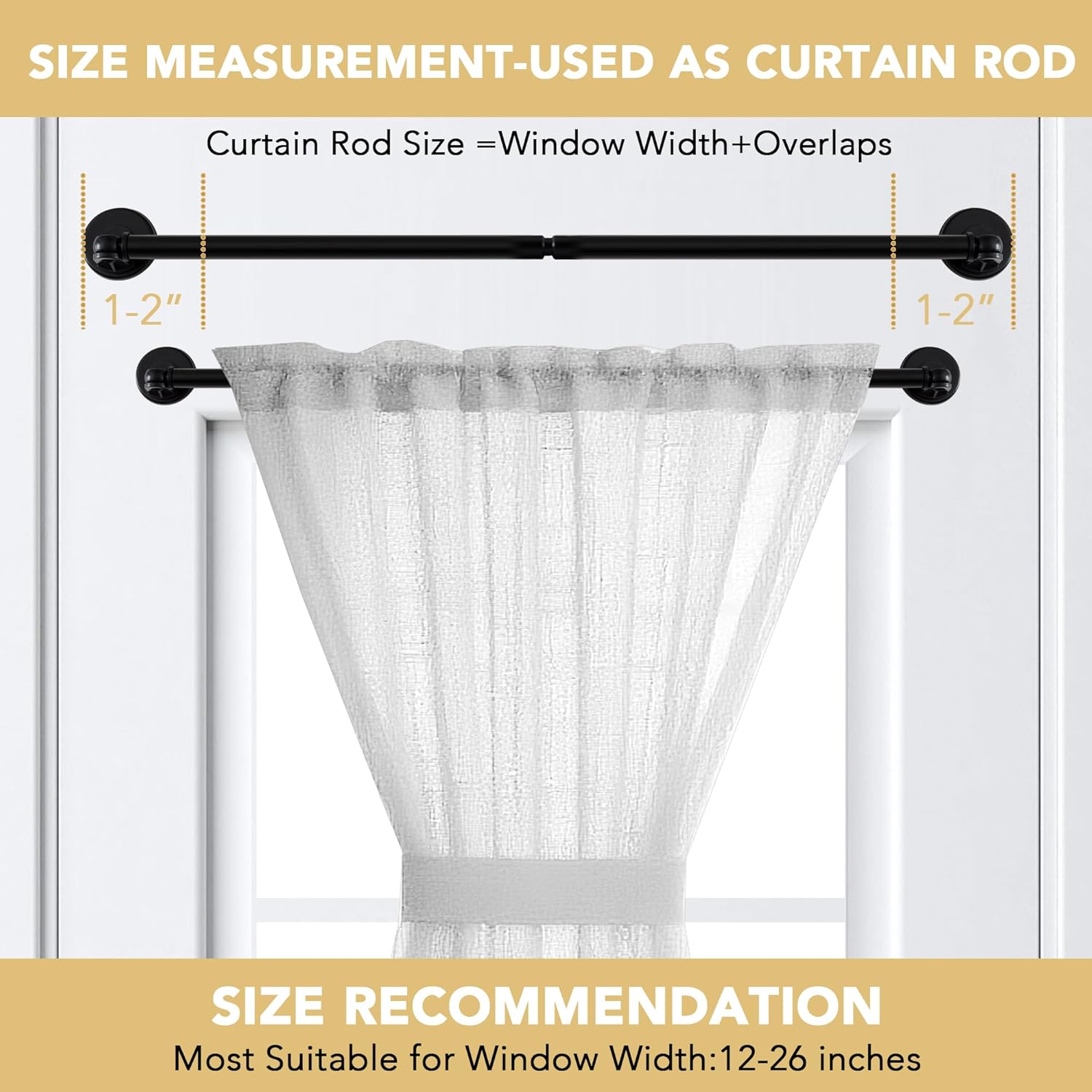 1 PACK Magnetic Curtain Rods for Metal Doors 16