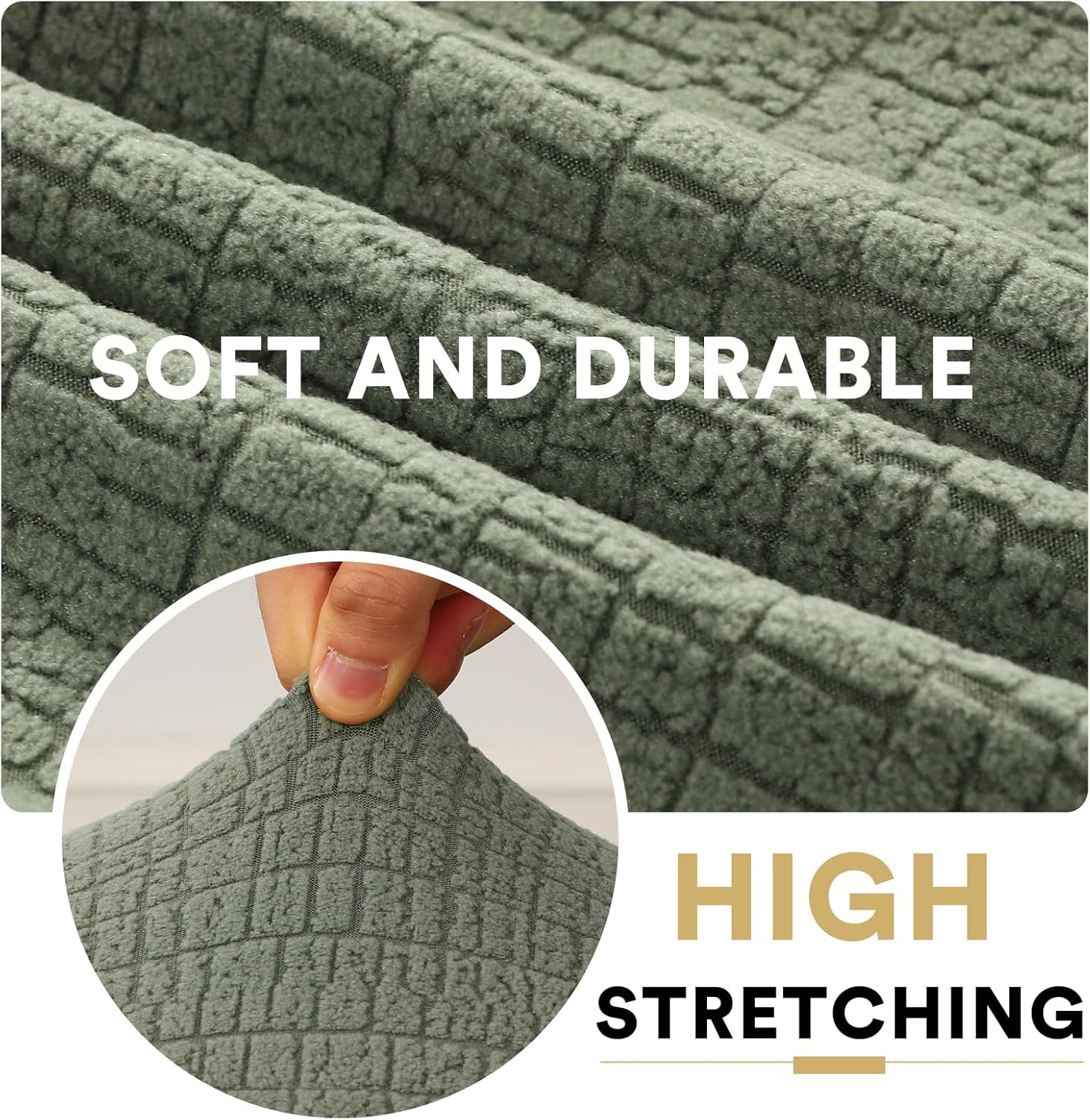 100% Waterproof RV Dinette Cushion Covers Booth Set Elastic Camper Replacement Couch Washable Jacquard Crizzle Pattern (2 Backrest Cover & 2 Bench Cover, Seagrass) Seagrass - Image 2