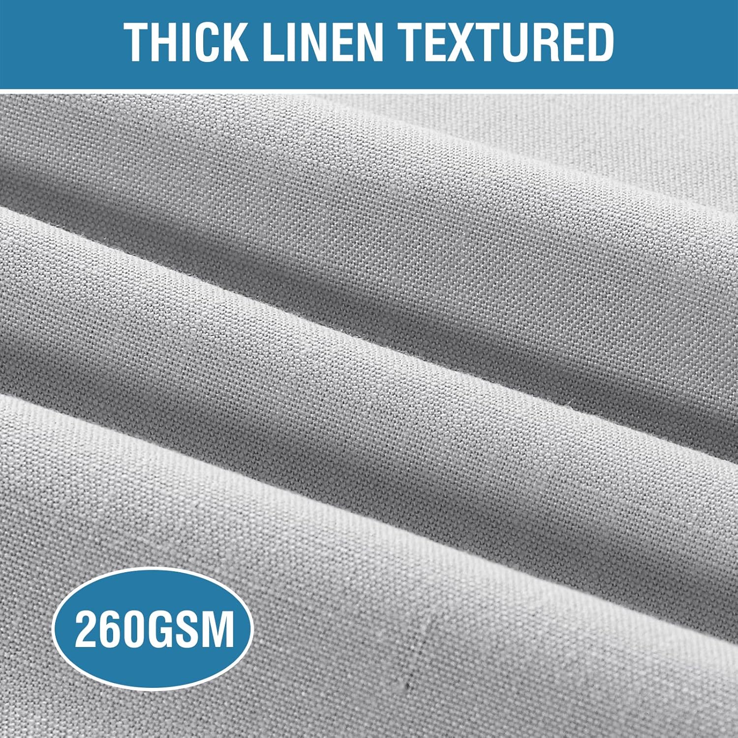 Linen Placemats Set of 4 Premium Solid Table for Dining Spill-Proof Waterproof Mats Heat-Resistant Kitchen Washable, 12x18 inches, Grey Gray - - Image 2