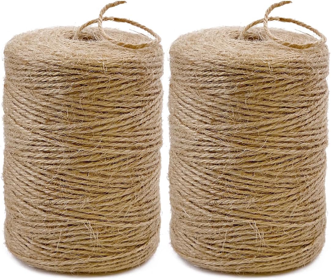 2Pack 2mm Natural Jute Twine String 1600 Feet Long for Crafting Gardening Gift Wrapping Macrame DIY Home Decor (Brown-800Feet/Roll) ( * 800 ) / Pc 2 Pcs - Image 1