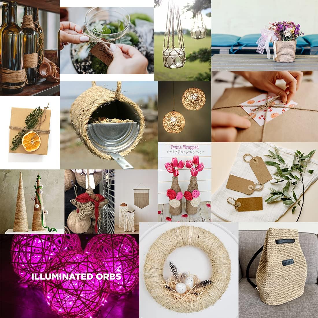 2Pack 2mm Natural Jute Twine String 1600 Feet Long for Crafting Gardening Gift Wrapping Macrame DIY Home Decor (Brown-800Feet/Roll) ( * 800 ) / Pc 2 Pcs - Image 4