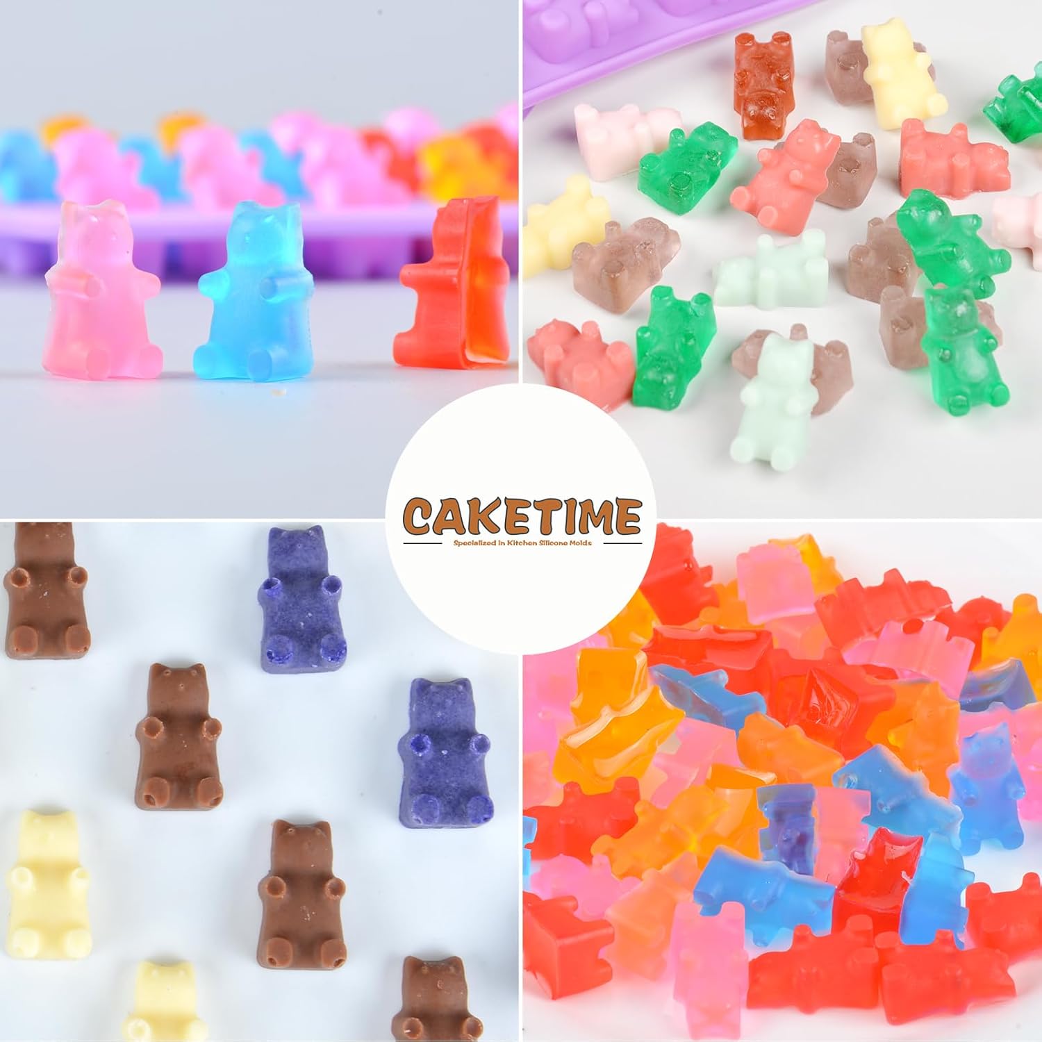 Gummy Molds Bear Candy Silicone - Mini Size Chocolate with 2 Droppers Nonstick Food Grade Pack of 4 (1ml) - Image 5