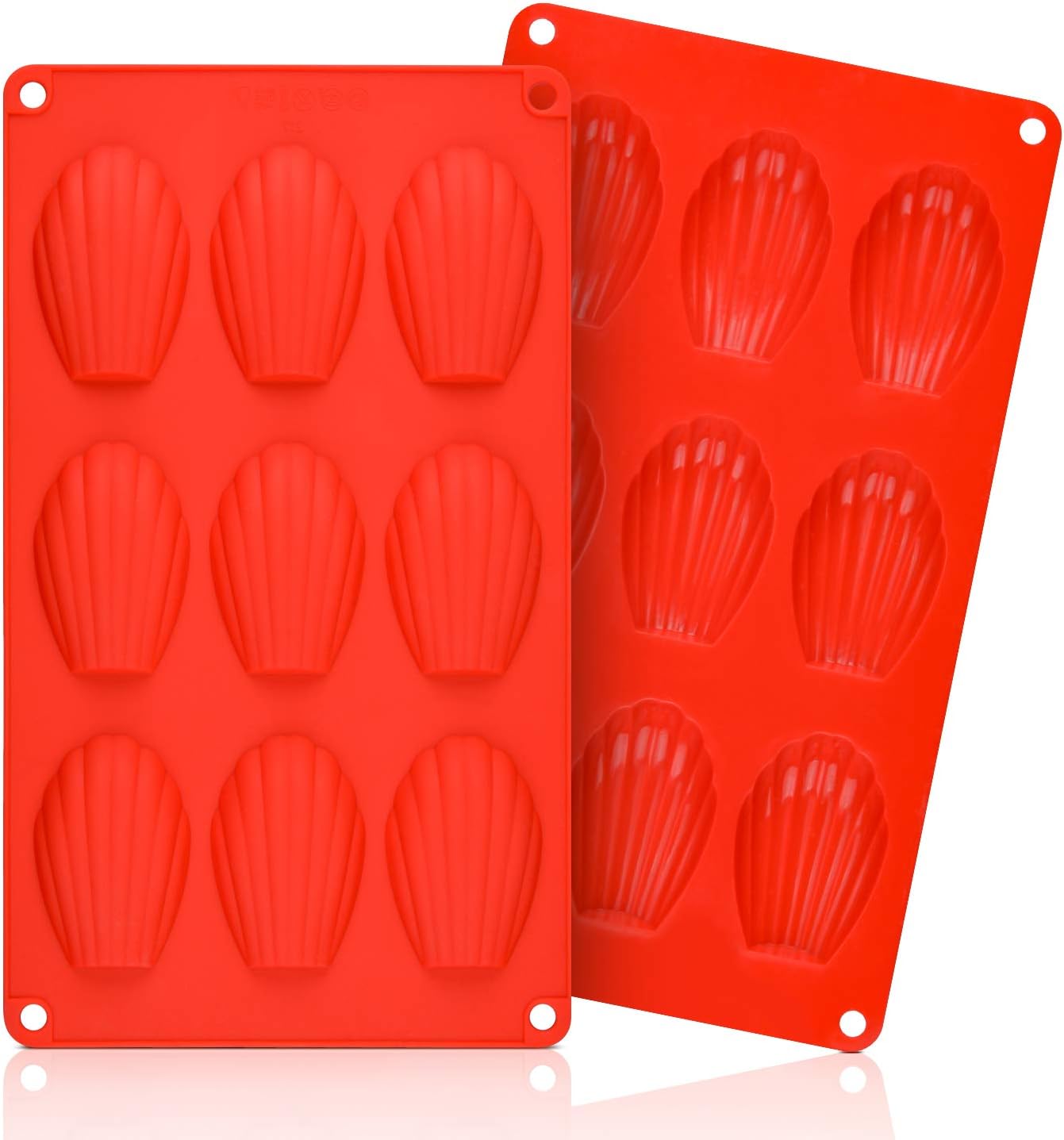Silicone Madeleine Pans - 9 Cups Mold for Small Cake, Chocolate, Cookies Pack of 2 - Image 1