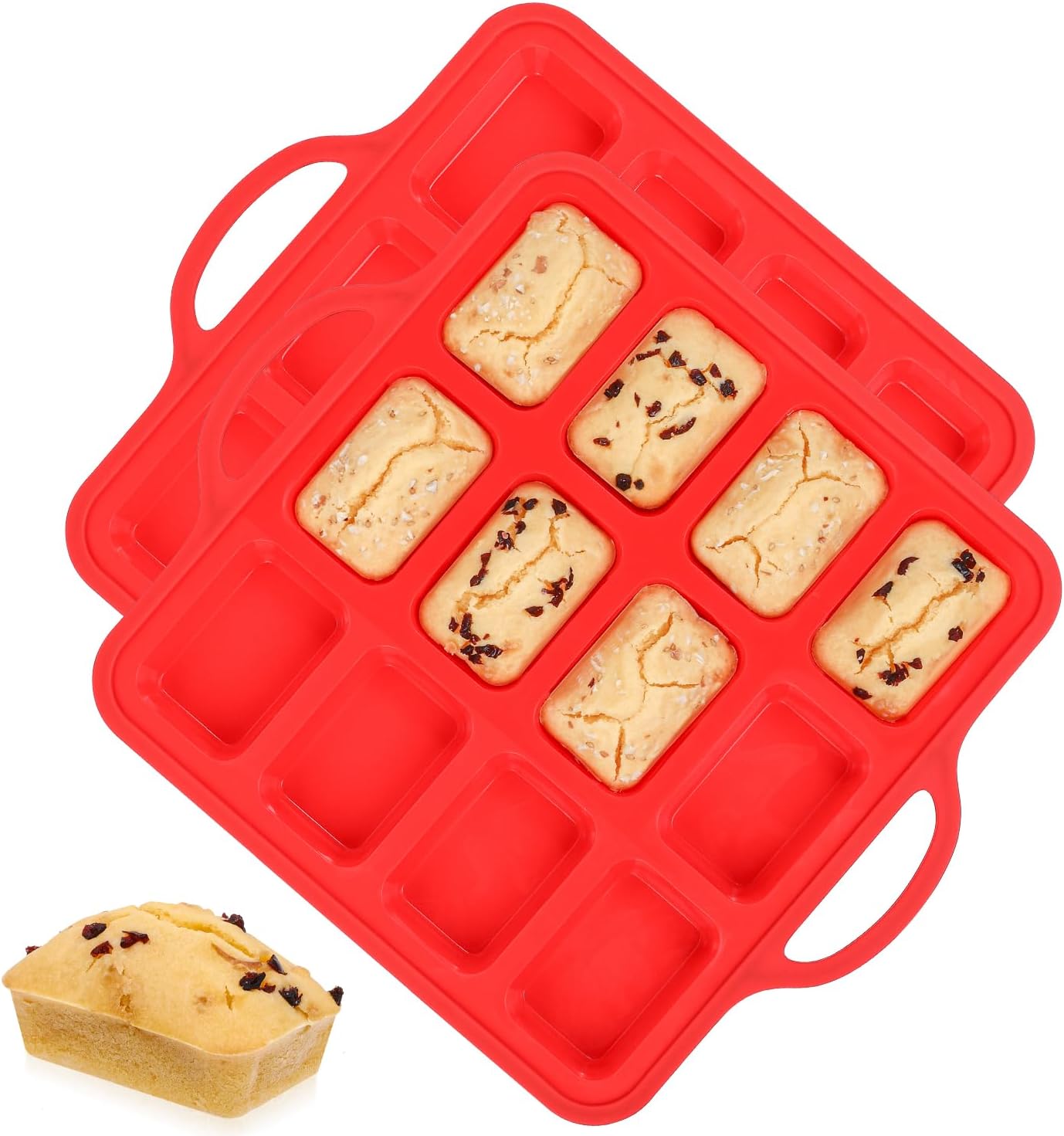 Mini Muffin Pan with Metal Reinforced Frame 24 Cups & Silicone Loaf 12 Cavities - - Image 2