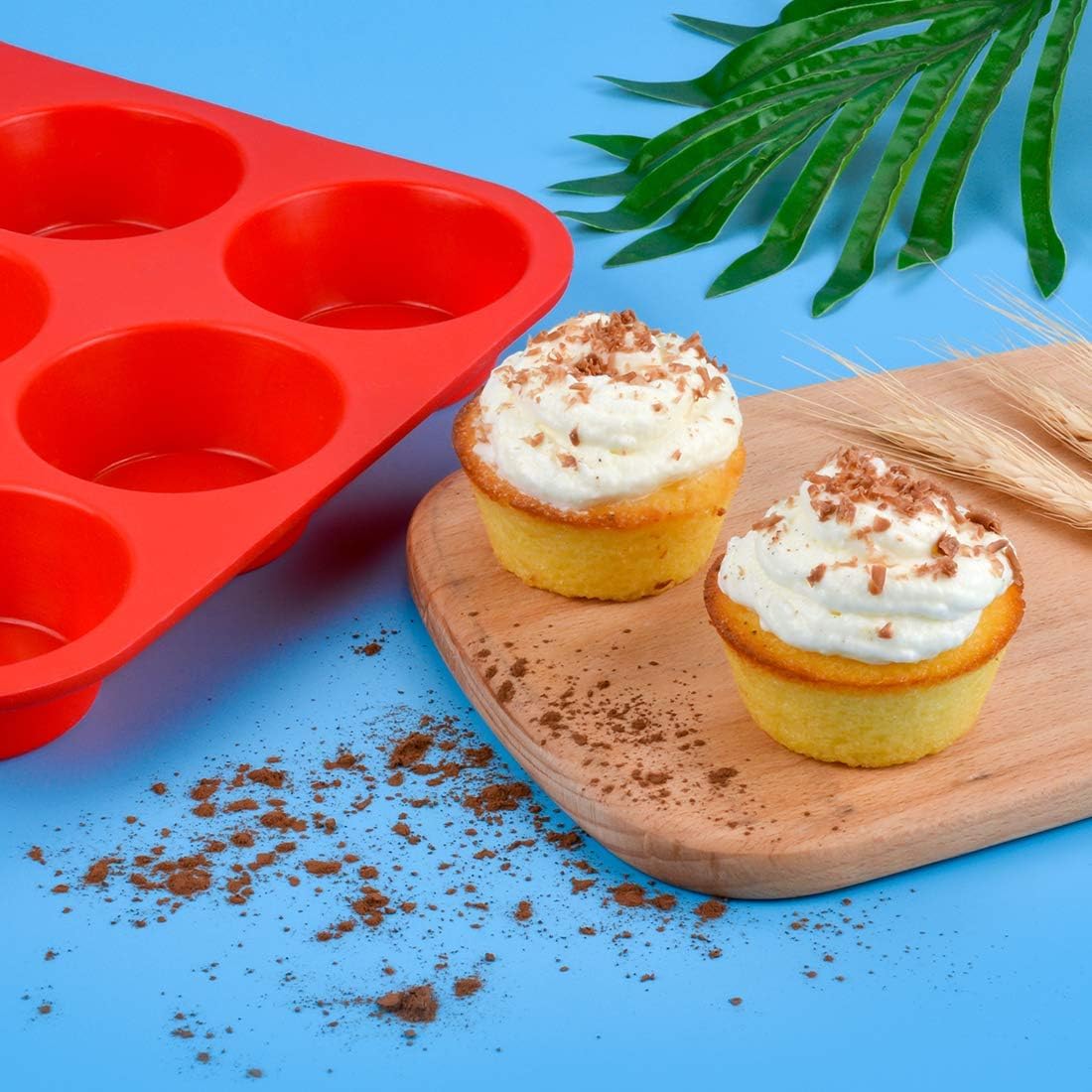 Silicone Muffin Pan Nonstick Cupcake ＆ Metal Reinforced Frame Regular Size Pans Tray for Baking BPA Free - - Image 8