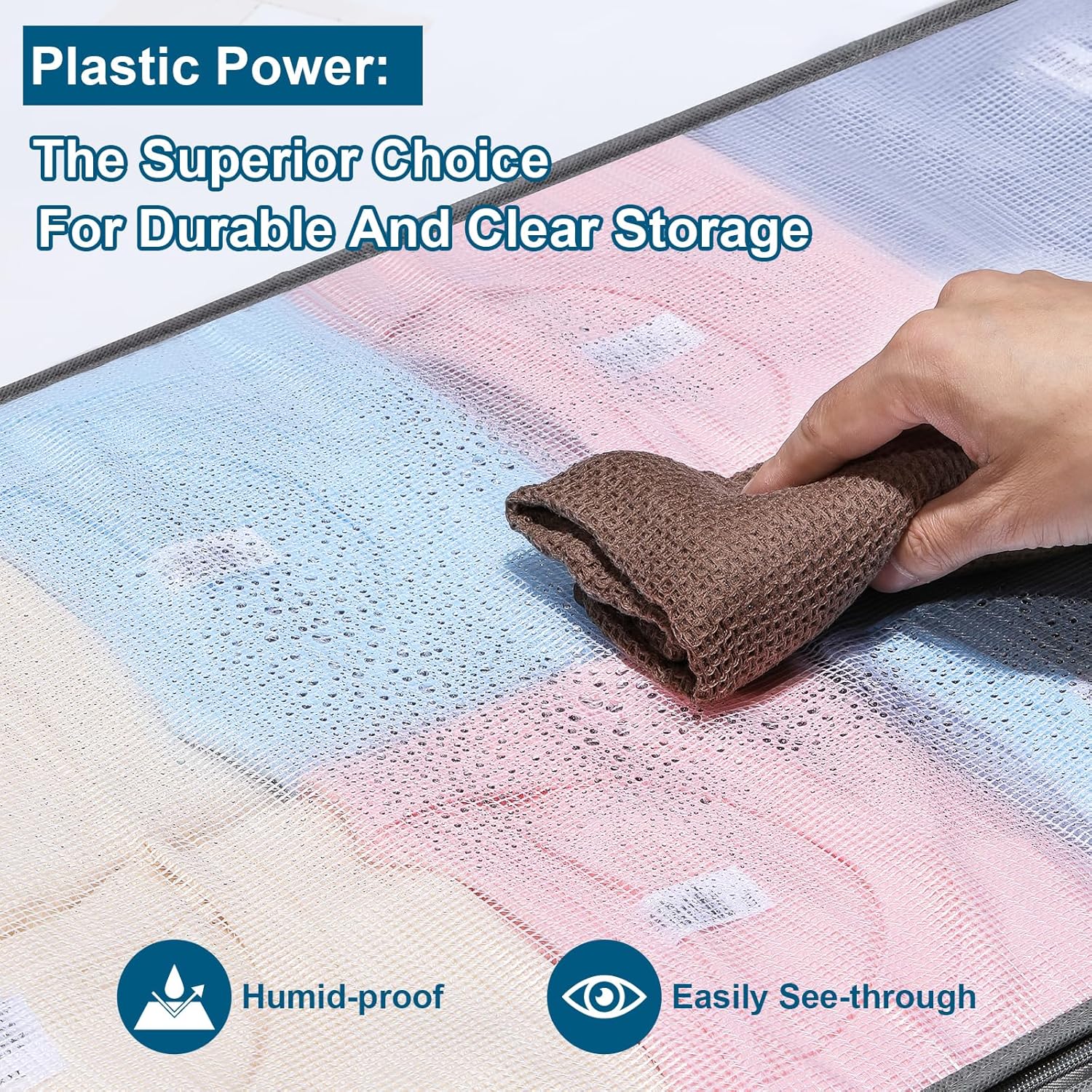 2 Pack Under Bed Storage Containers Bins, Humid-Proof Plastic Underbed Clothes and Organization Bags, the Blanket with Handles for Clothes, Bedroom - 55L - Image 3