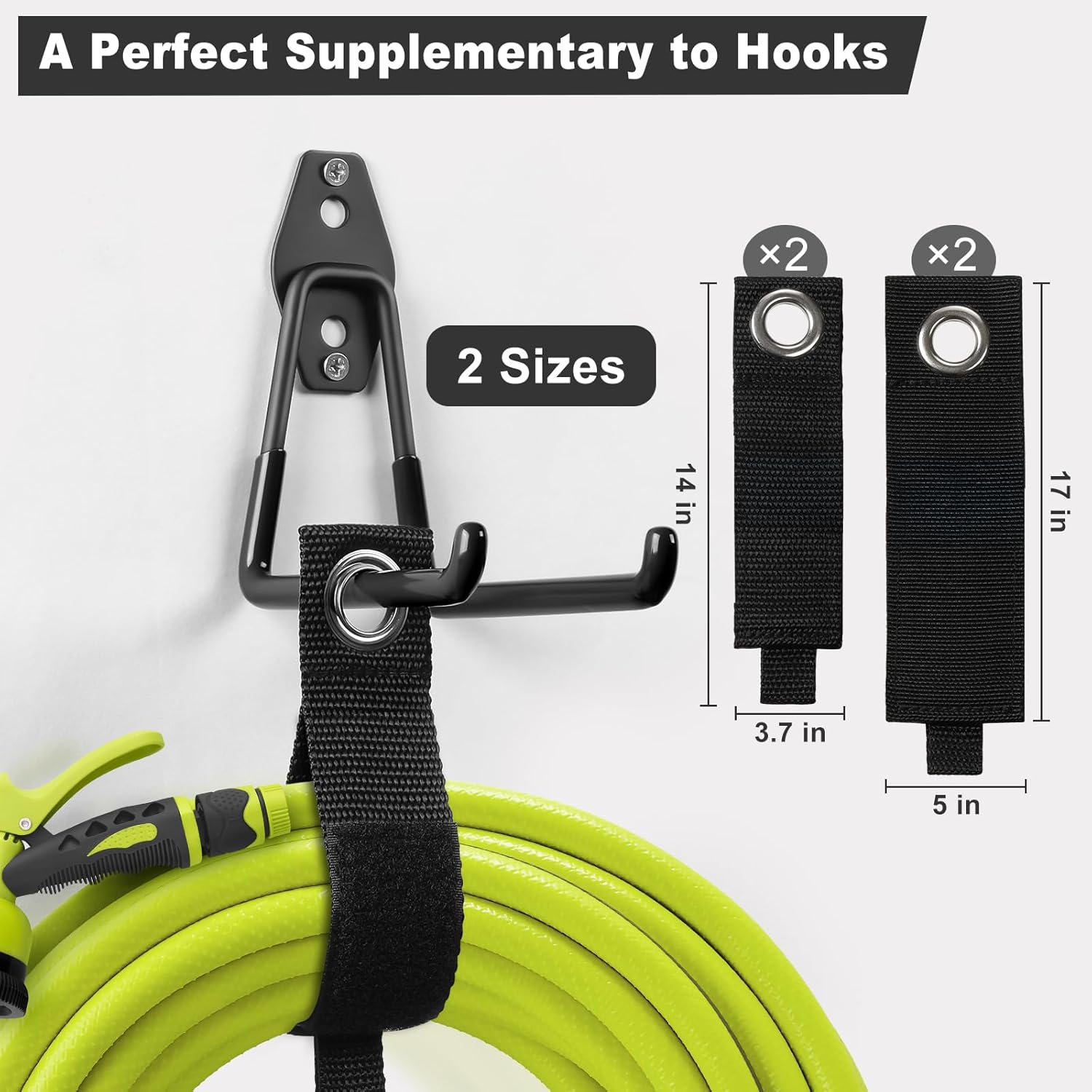 Garage Hooks, 20-Pack Steel Accessories for Organization and Storage, Heavy Wall Mount Duty Hooks with Anti-Slip Coating Hanging Ladder, Bike, Power Tools More Tools, Black - - Image 3