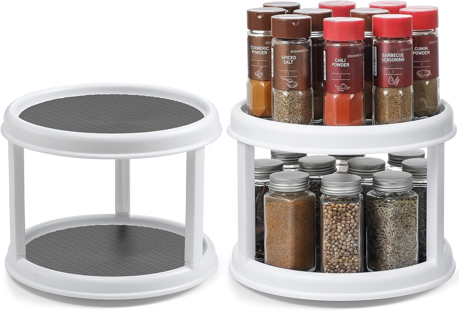 1 Pack 2 Tier Acrylic Clear Lazy Susan, 9.25inch + Pcak 10inch Plastic Susan - - Image 7