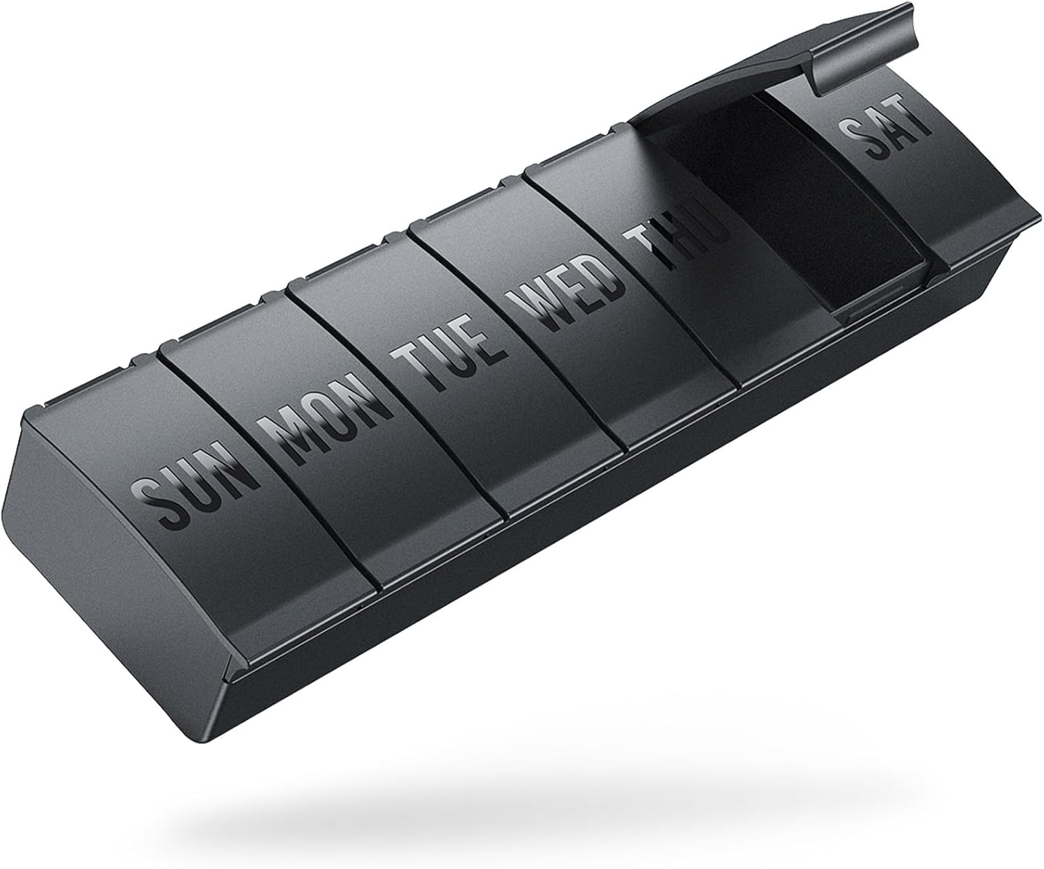 Pill Organizer Large, Weekly Medicine Organizers, 7 Day Pills Box Case Travel for Big Vitamin Supplements Fish Oil, Black - - Image 1