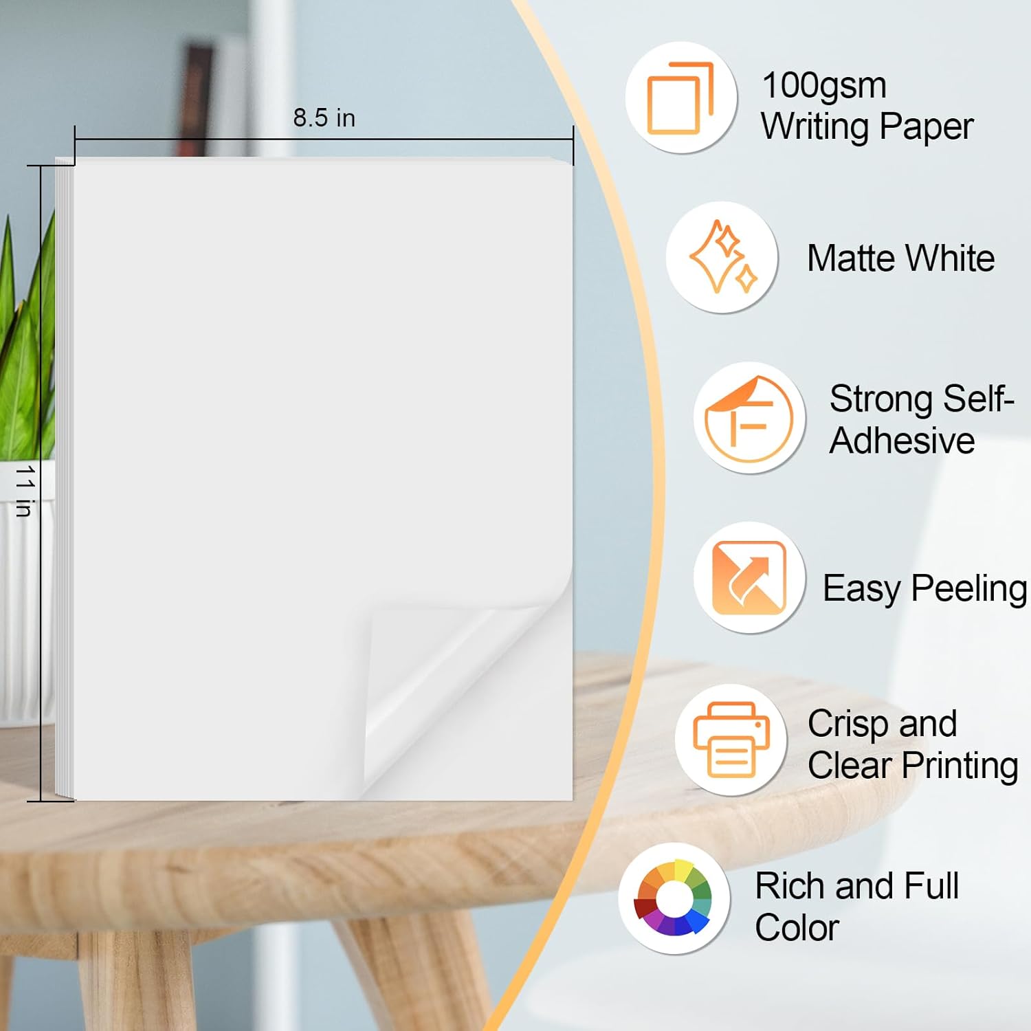 Printable Sticker Paper for Inkjet Printer, 40 Sheets 8.5