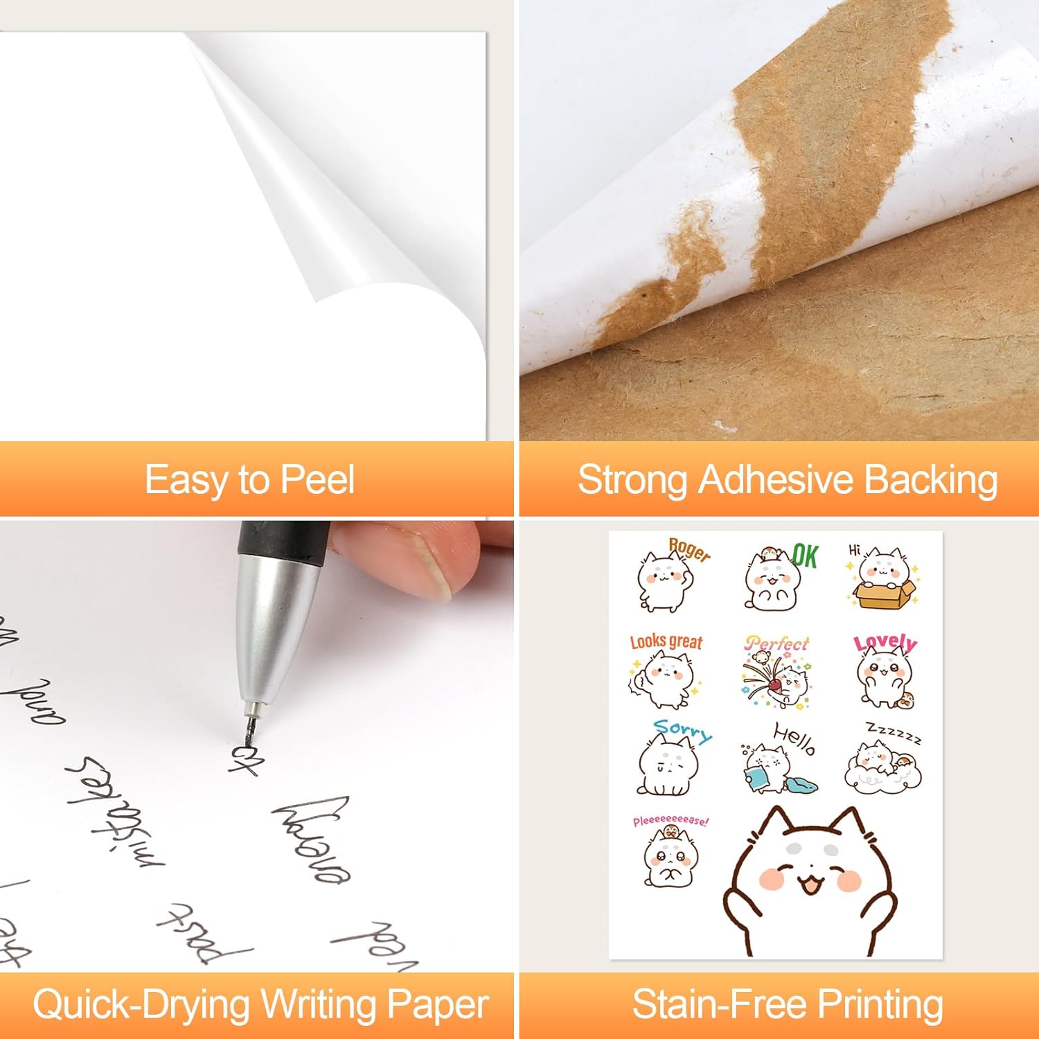 Printable Sticker Paper for Inkjet Printer, 40 Sheets 8.5