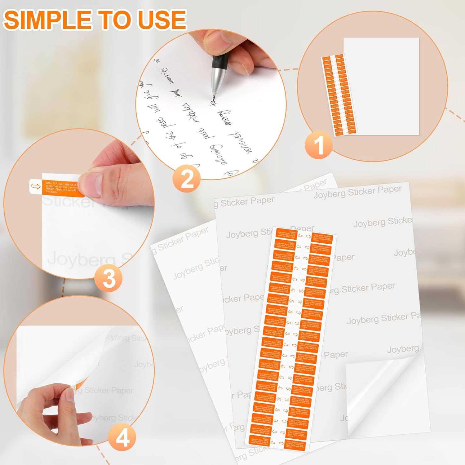 Printable Sticker Paper for Inkjet Printer, 40 Sheets 8.5