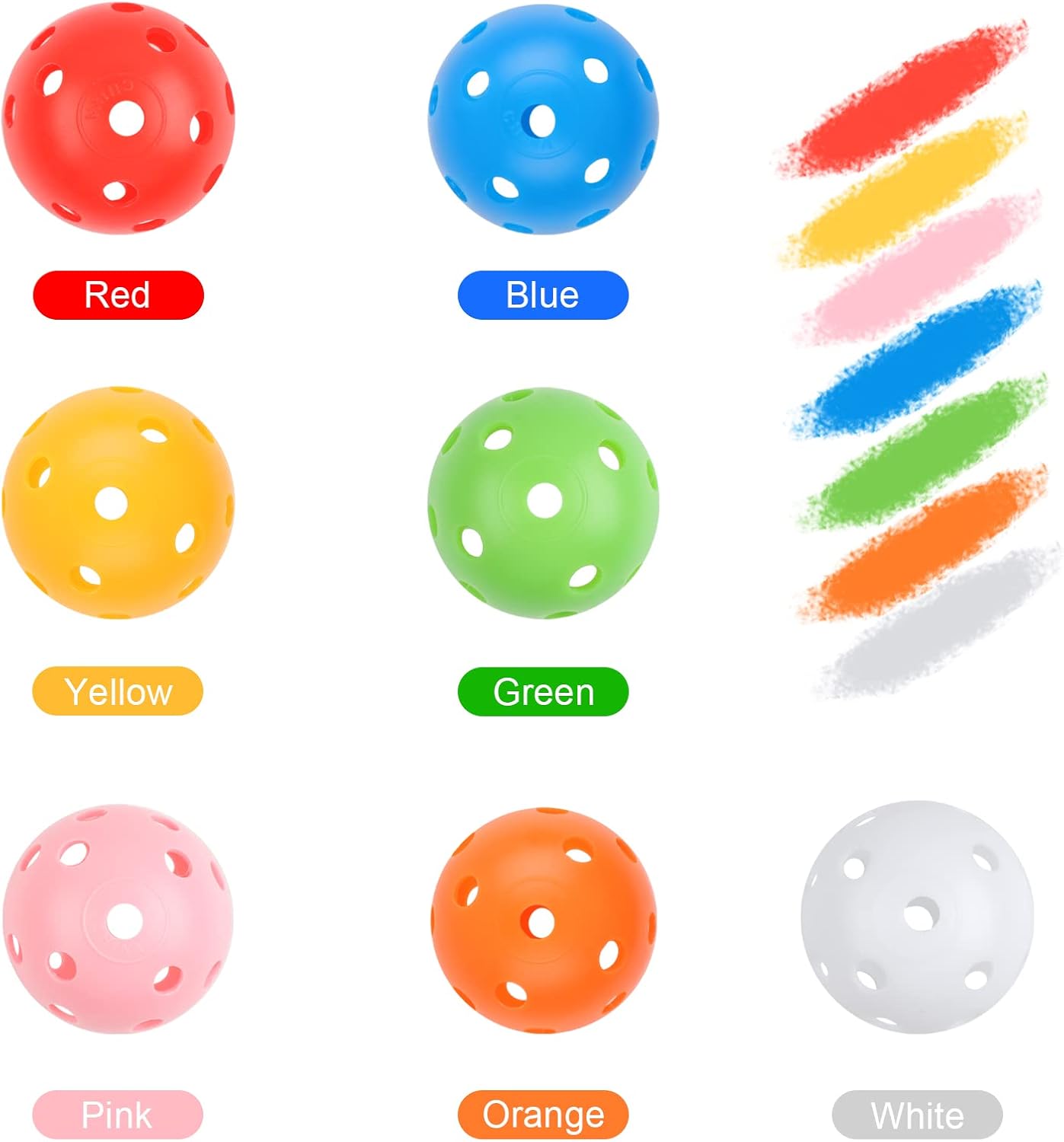 Practice Golf Balls 24 Pack, 42mm Plastic Balls, for Backyard, Training Swing Multicolor - - Image 3